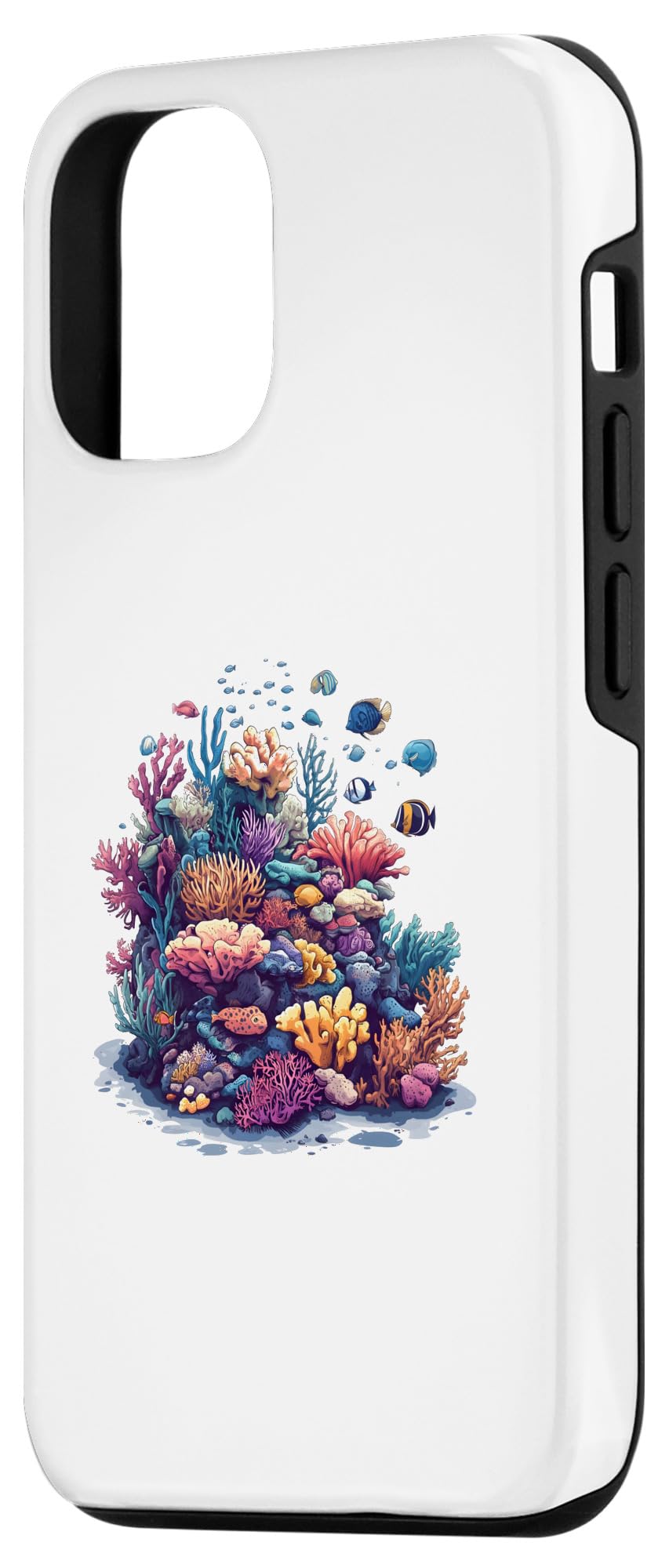 iPhone 14 魚が美しい水中世界と水彩サンゴ礁 スマホケース 家電 カメラ