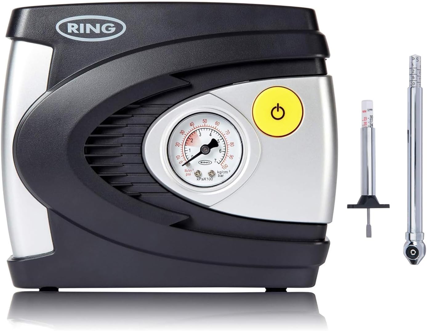 RING Automotive 12v Analogue Compressor + Analogue Tyre & Depth Gauge