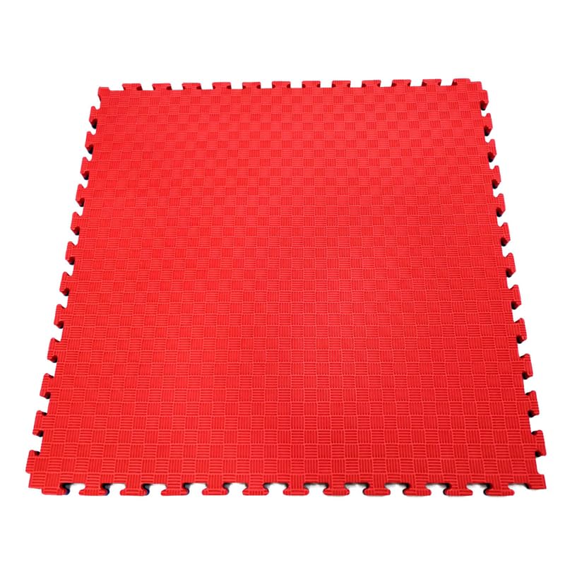 Pavimentos Arquiservi - Tatami Puzzle - 100x100x40 mm - Pack de 4 Piezas Tatami de Goma EVA - Diseño Reversible Rojo y Azul - Seguridad Antideslizante - Absorción de Impactos en Artes Marciales