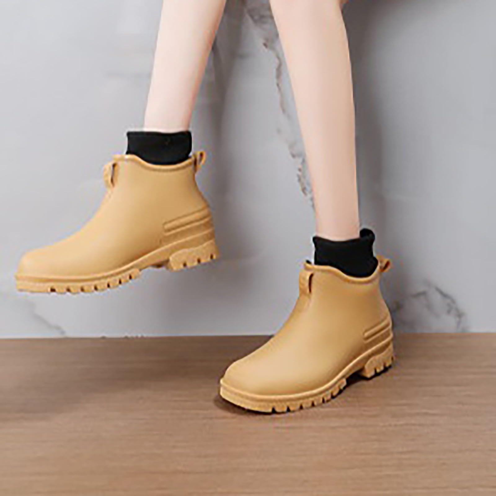 Botas de goma para hombre, botines de lluvia cortos, impermeables, botines de goma, antideslizantes, para jardín, tobillos, botas de lluvia, botas de lluvia para exteriores, botas de lluvia