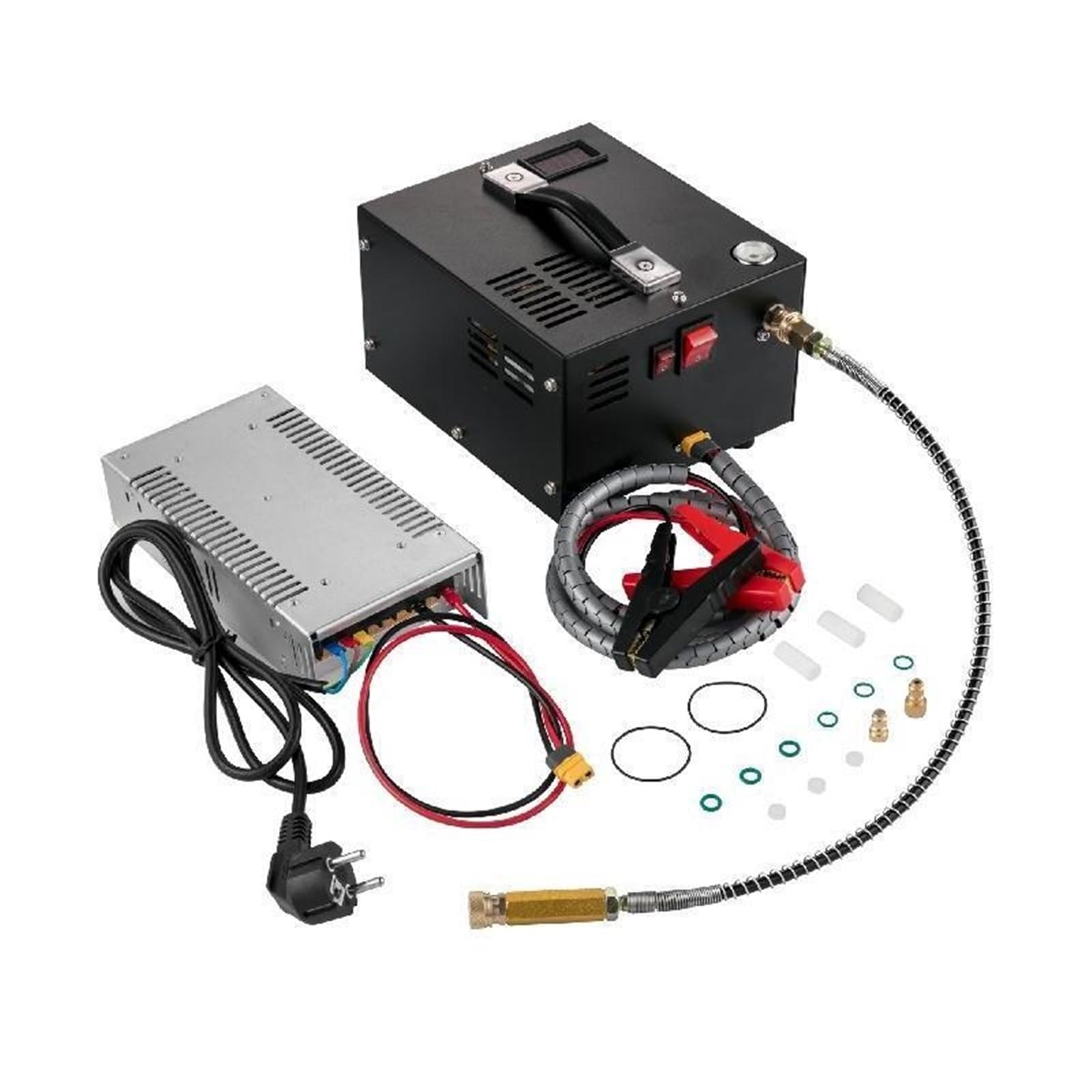 4500Psi 300Bar przenośna pompa sprężarki powietrza PCP 12VDC wysokie ciśnienie z transformatorem do inflatora wiatrówki