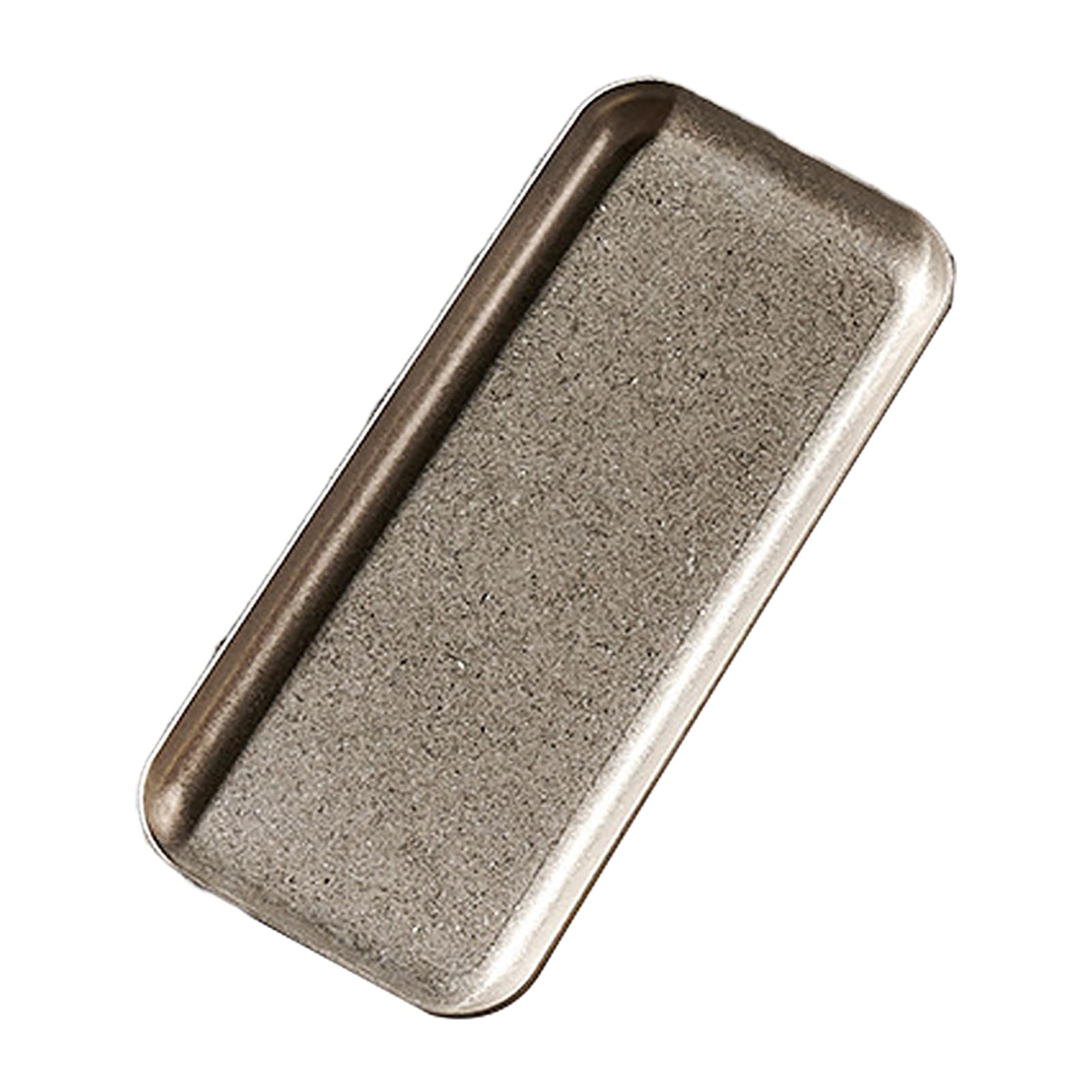 Vintage Square Food Plate Stainless Steel Platter for Steak Desserts Cake Serving Tray Dishwasher Safe Dinnerware for Home