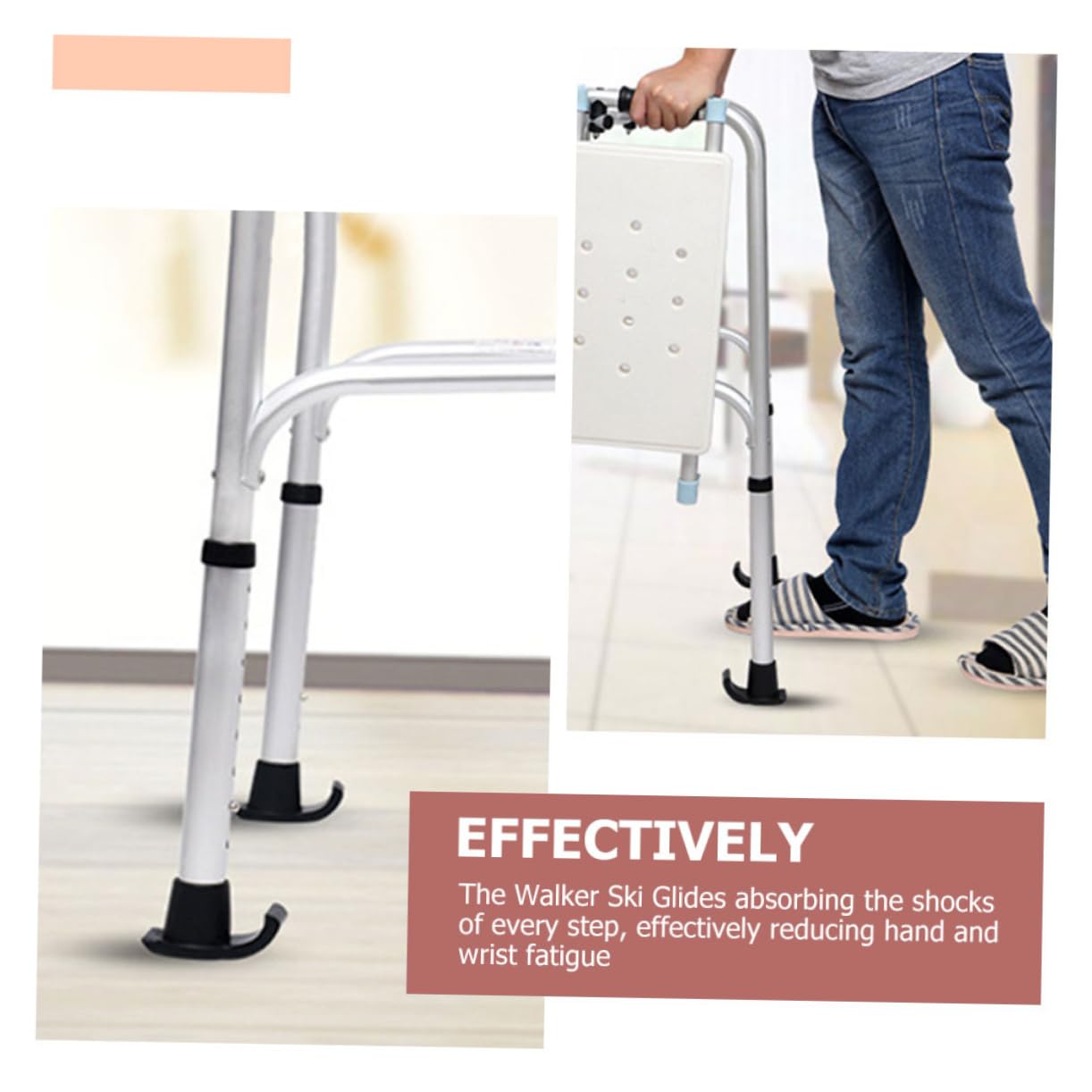 minkissy 3 Juegos Muletas Deslizadores Para Bastones De Caminar Accesorios Para Caminadores De Terreno Resbaladizo Pies De Esquí Para Andador Práctico Andador De Esquí Black 6 Piezas * 3