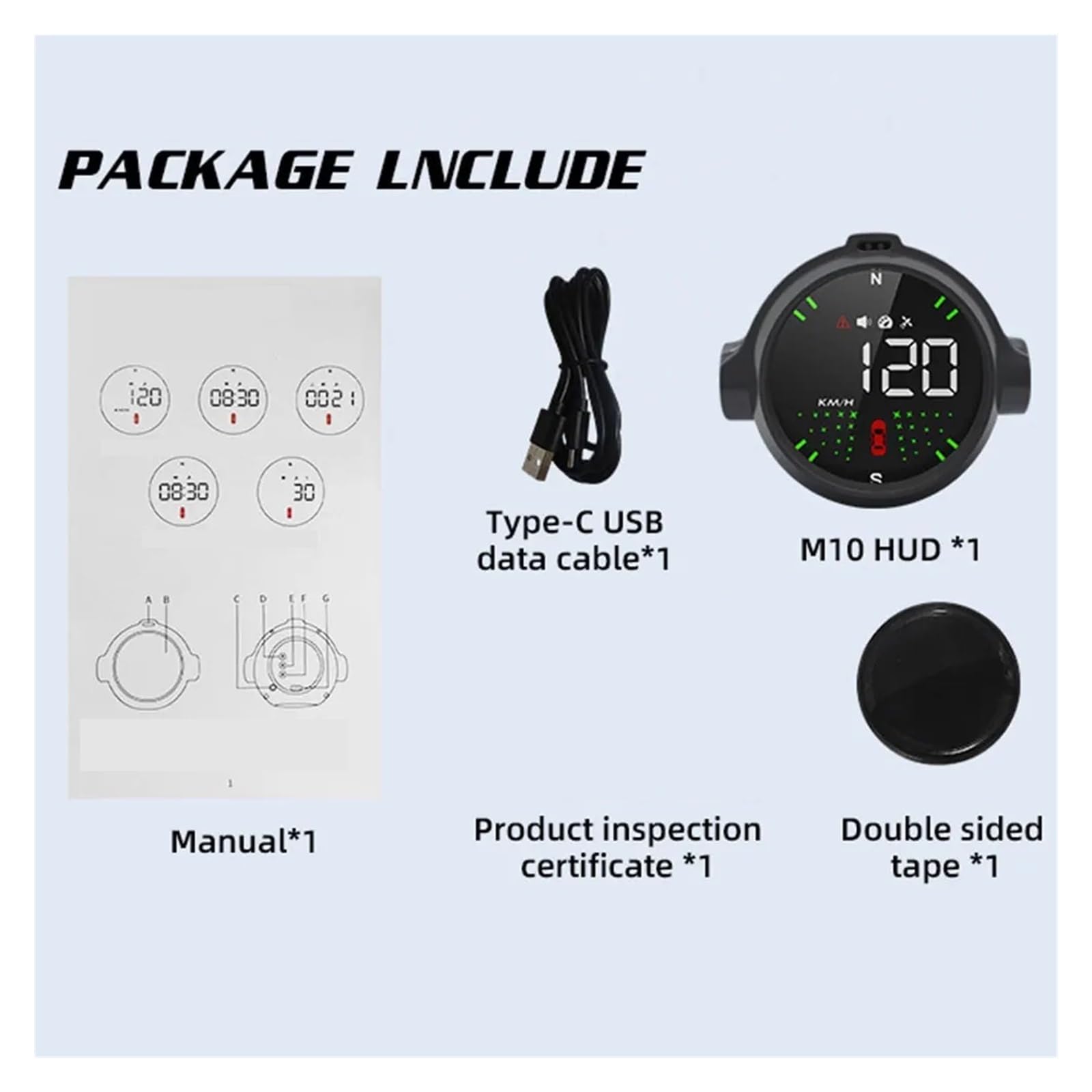 Medidores Digitales HUD GPS M10, Velocímetro Inteligente, KM/h, Accesorios Electrónicos For Automóviles, Brújula, Pantalla Frontal De Coche, Alarma De Exceso De Velocidad para todos los vehículos