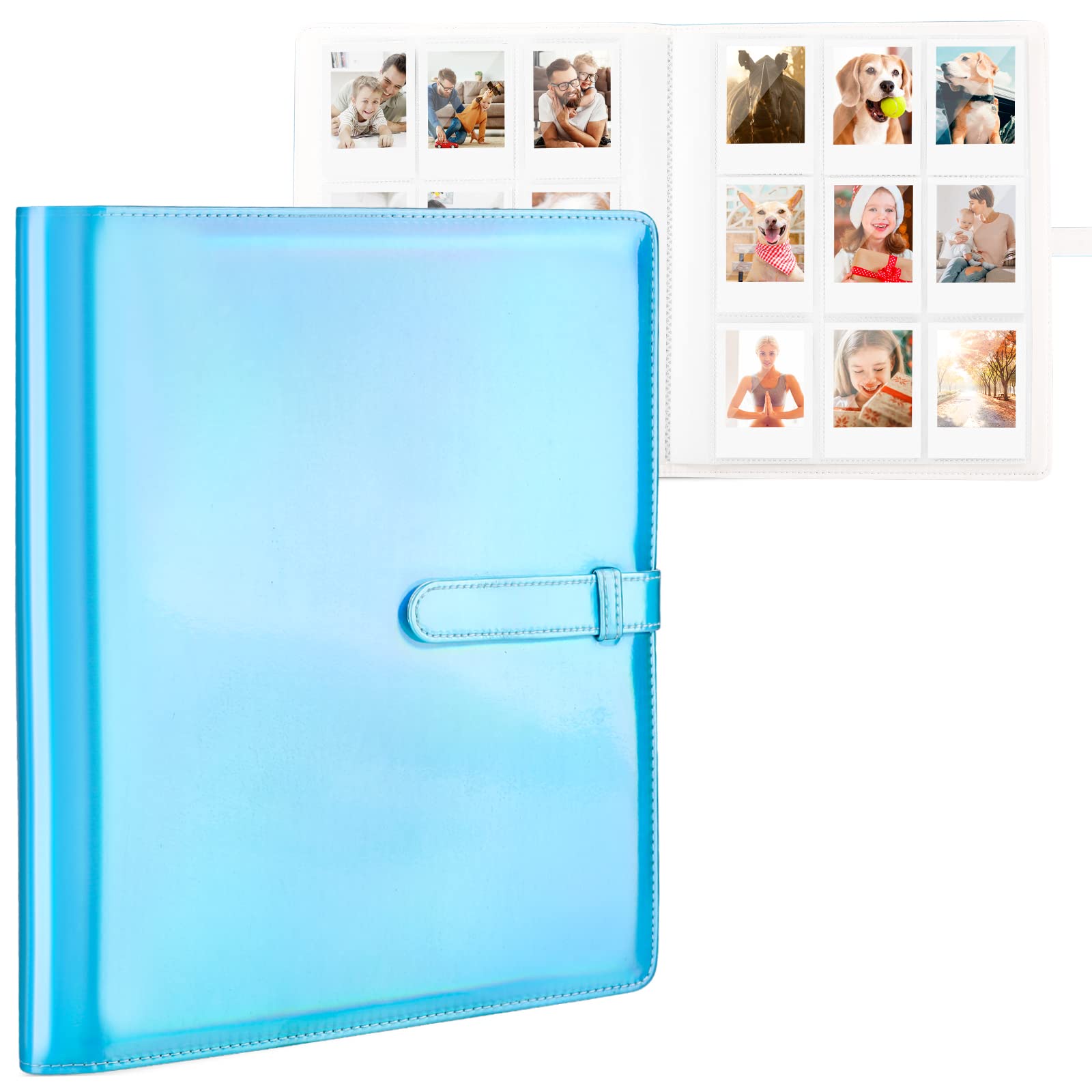 Ablus 360 Pockets Photo Album for Polaroid Snap Touch Zip Mint Cameras Printers, Fujifilm Instax Mini 12 11 9 8+ 8 7S LiPlay Instant Camera Film Printer (Blue)
