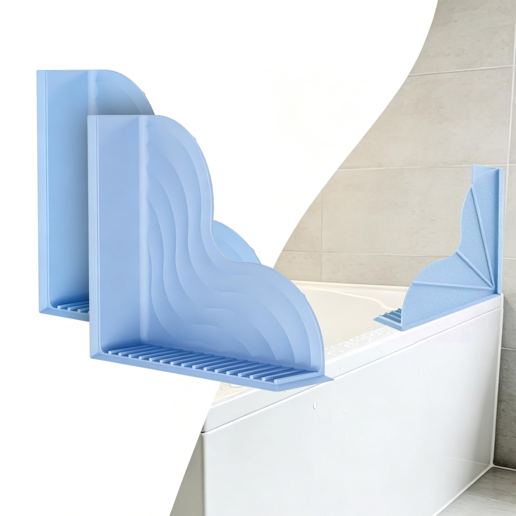 Beyinkoy Shower Splash Guard with Strong Suction Cups, 2Pack Reusable Guard