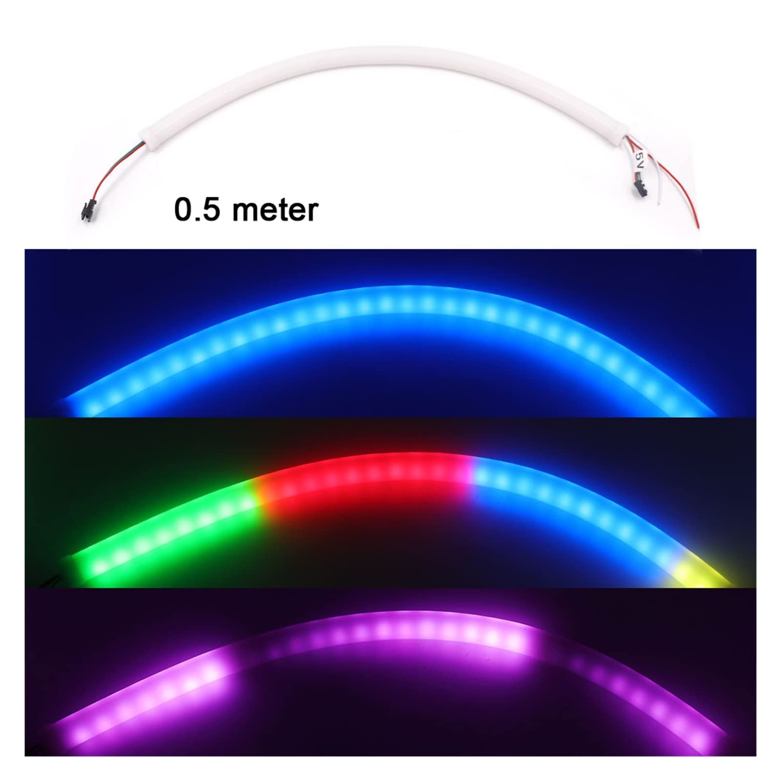 Amazon.co.jp: 5V 12V LED ネオン RGB ライト 360 ラウンド