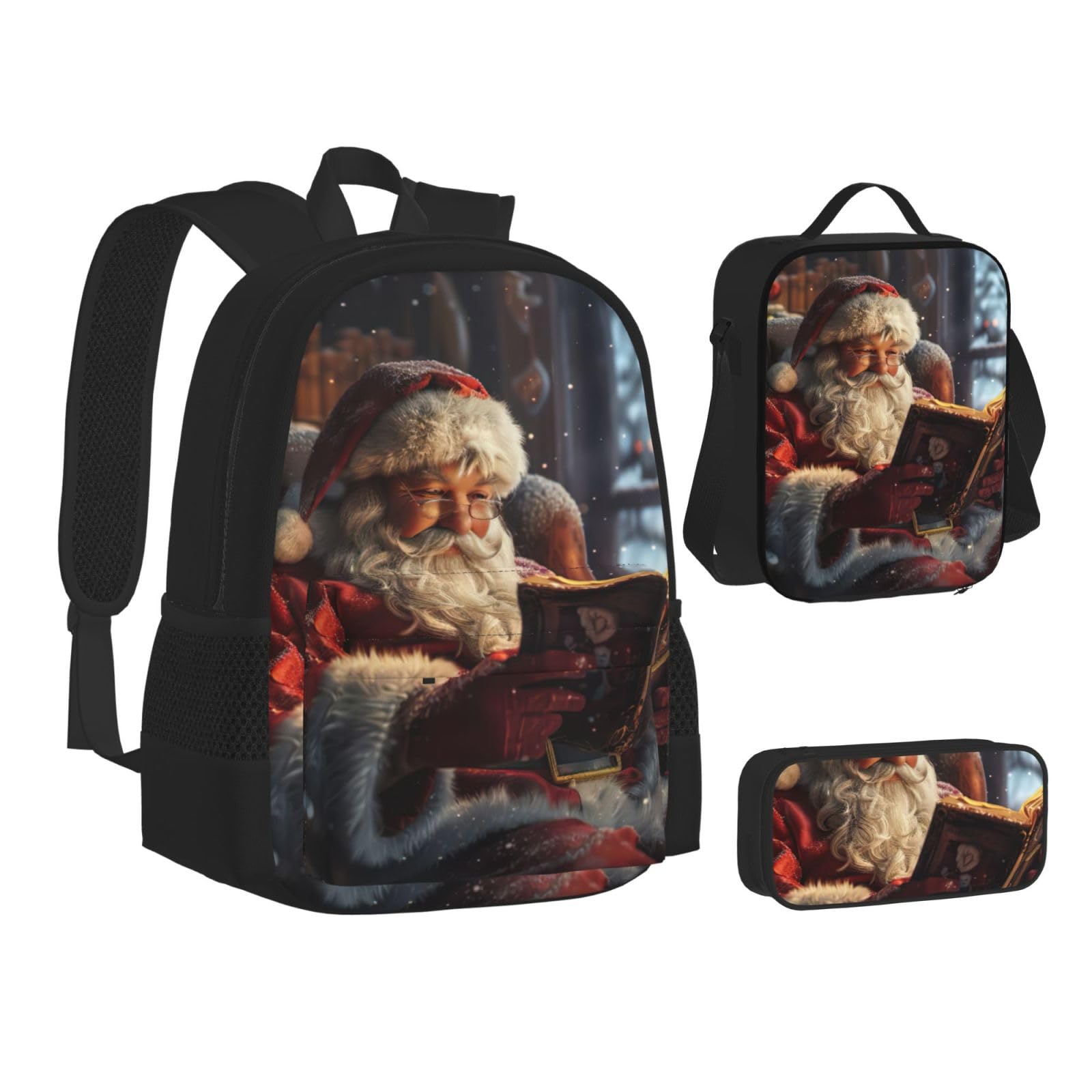 Zaino, borsa portapranzo, astuccio, set da 3 pezzi, per lavoro e