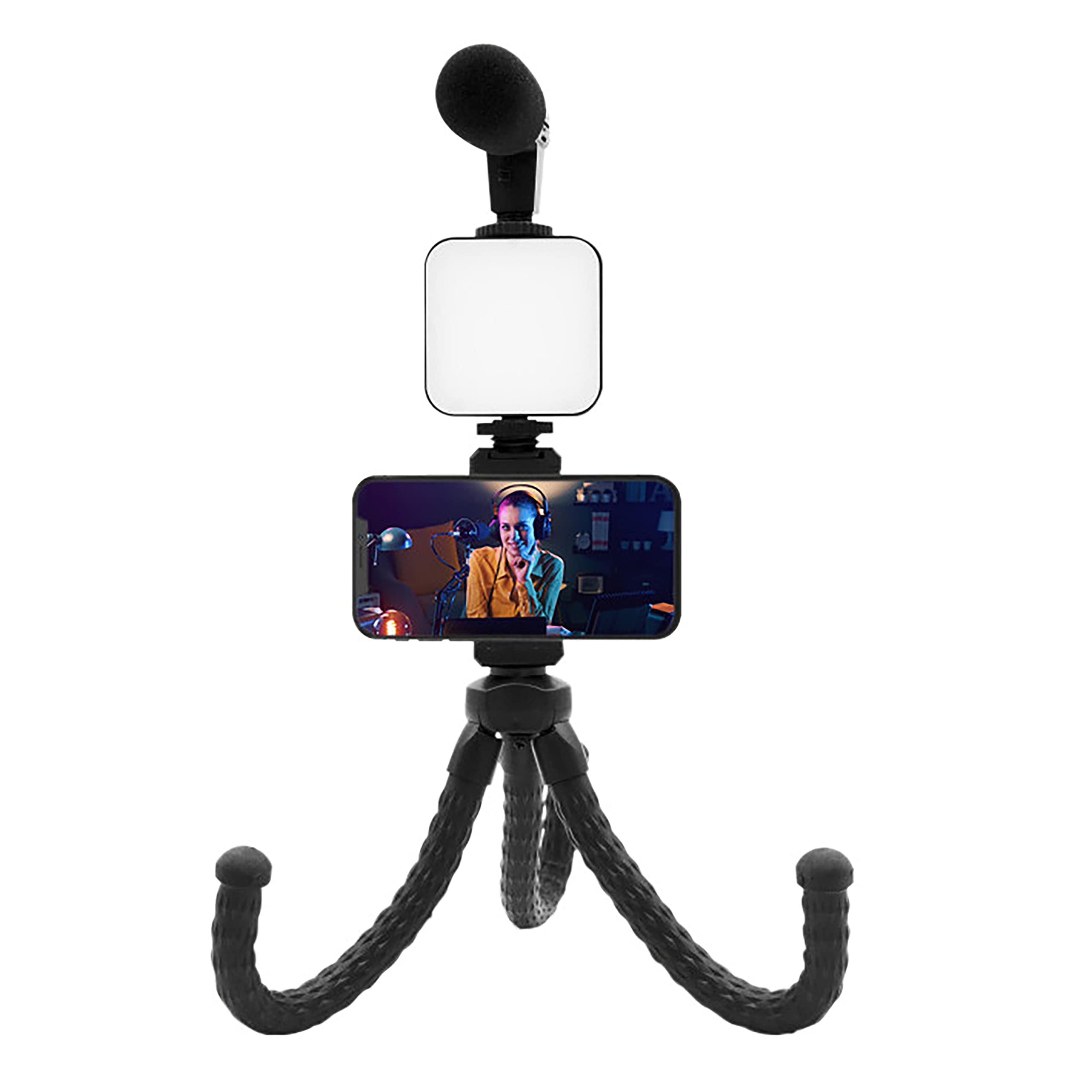 VLOGGING Kit 4 EN 1 Micro + TREPIED + Soporte + LED