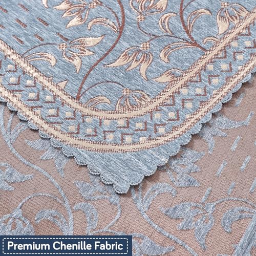 Image of HOKIPO Neel Baari Premium Chenille Jacquard Sofa Cover for 1 Seater for Seat & Back, 'Royal Aangan Series' (IN-1006-L3*2)