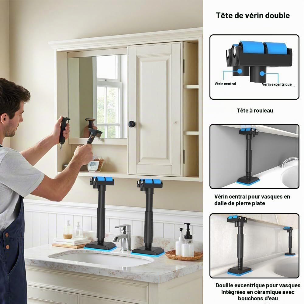2Pcs Support Réglable pour Meuble