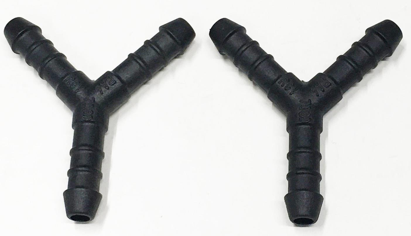 Black 2 X Nylon Y Piece 8Mm Pipe Repair Joiner Connector Oil Air Fuel Petrol Diesel