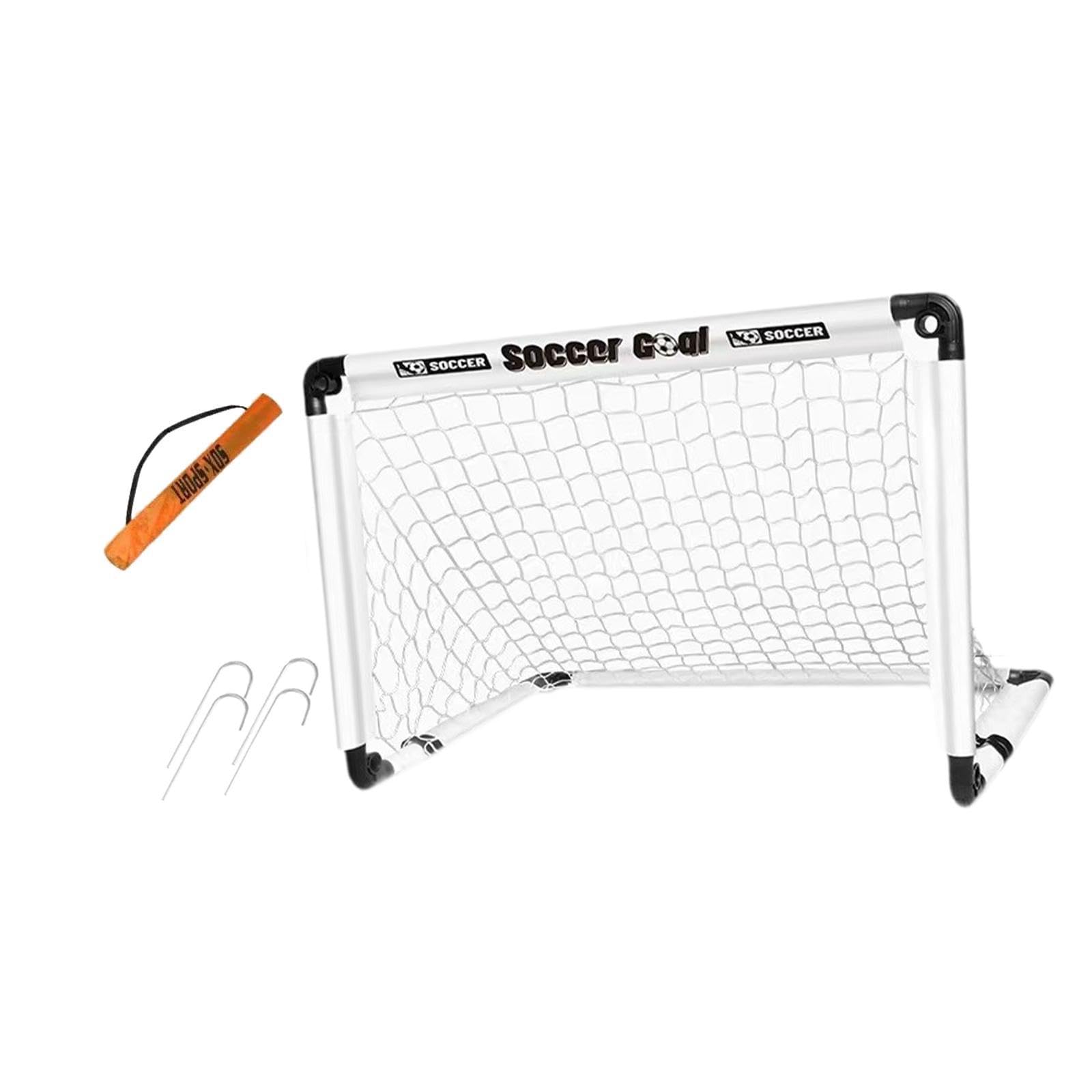 HEAVENGLOW Kids Soccer Goal Foldable Compact Football Gate for Park Backyard Playground White 120x80x80cm-Sporting Goods-Team Sports-Soccer-Goals & Nets-1 Football Goal,4 Stakes,1 Carry Bag-image-9