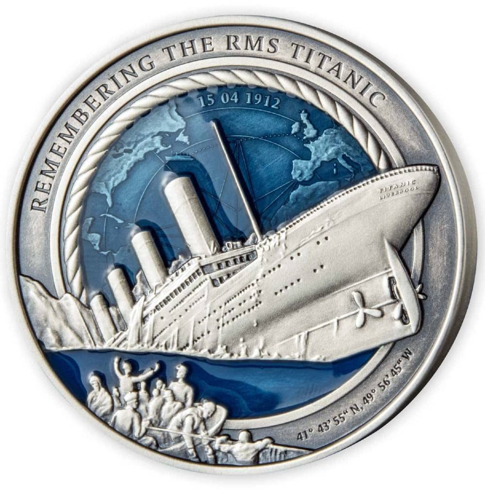 Remembering The RMS Titanic 35th Anniversary 3 Oz Silver Coin Solomon Islands 2021