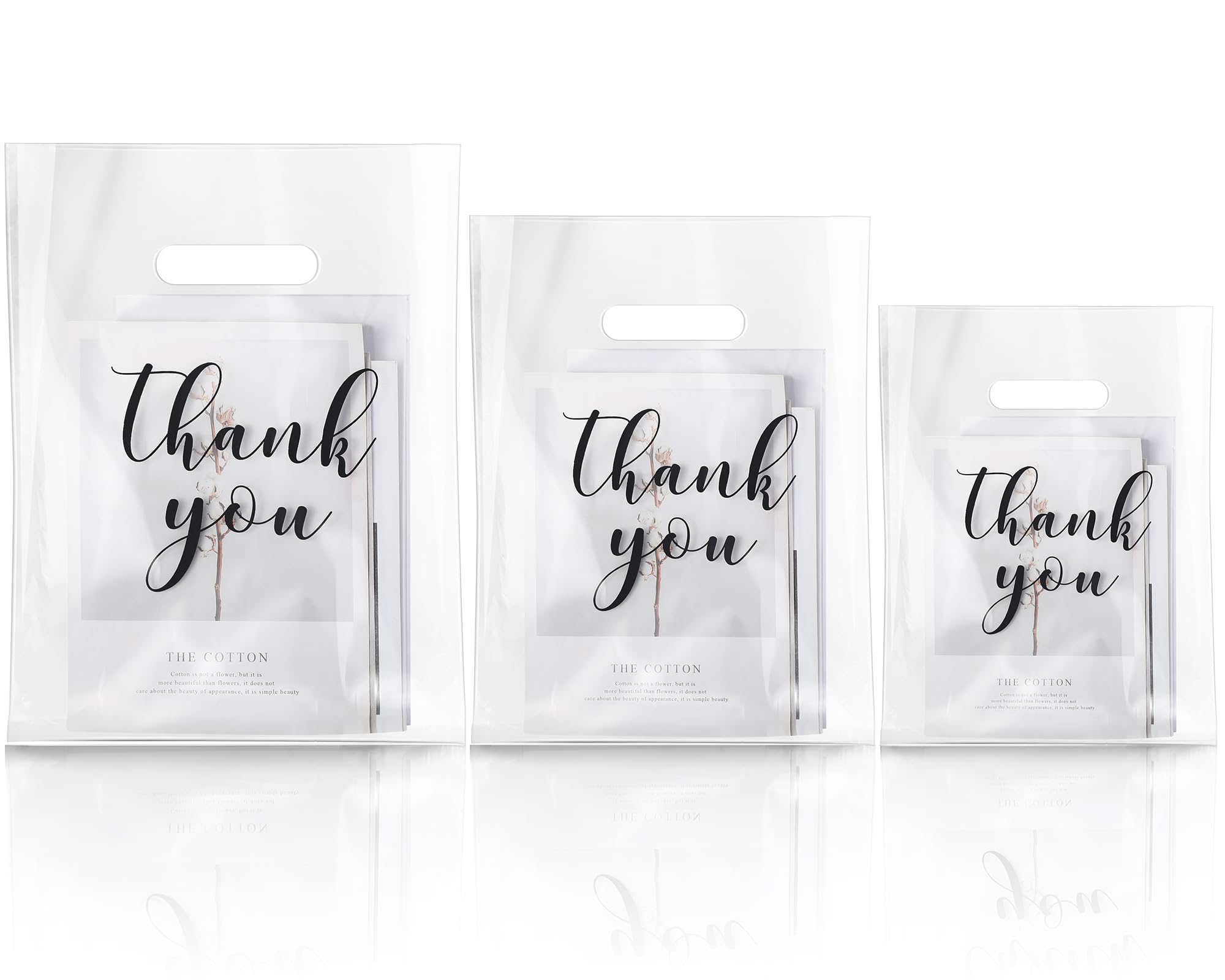 Amazon.com: Yeaqee 200 Pcs Clear Thank You Merchandise Bags with