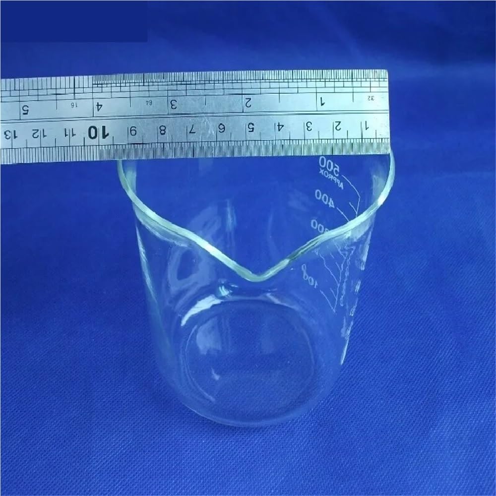 Vasos de precipitados de Vidrio de borosilicato para medición de Laboratorio, Vaso medidor escalable de 500 ml, Vasos para experimentos científicos (1 Unidad)