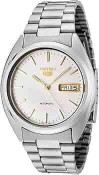 SEIKO STAINLESS STEEL　「ケース付き」 Amazon.com: Seiko Men's SNXG47 5 Automatic White Dial