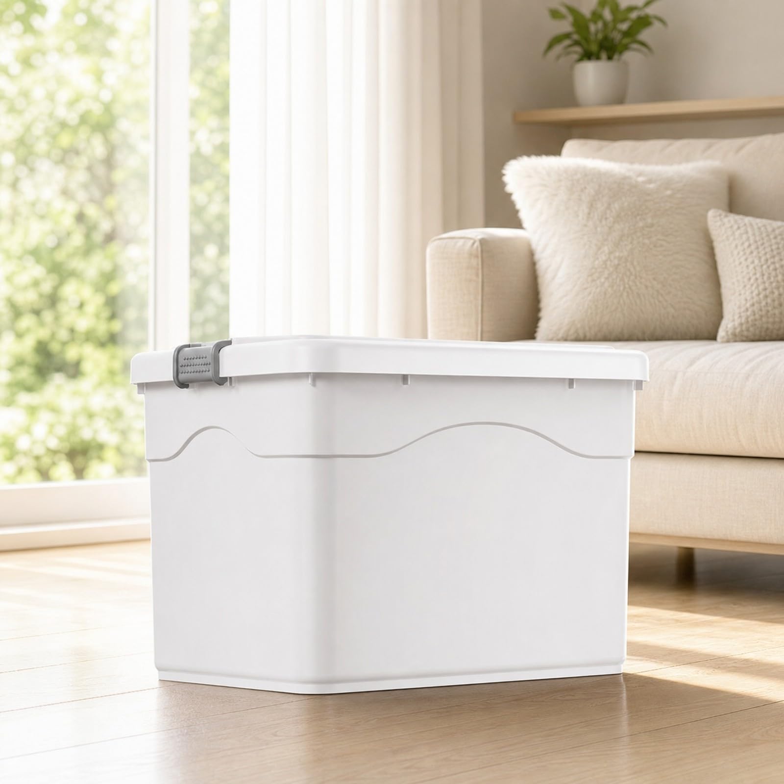 MagiDeal Scatola Salvaspazio Impilabile Antipolvere, Impermeabile, Contenitore con Coperchio, per Armadio, 52x39x30CM