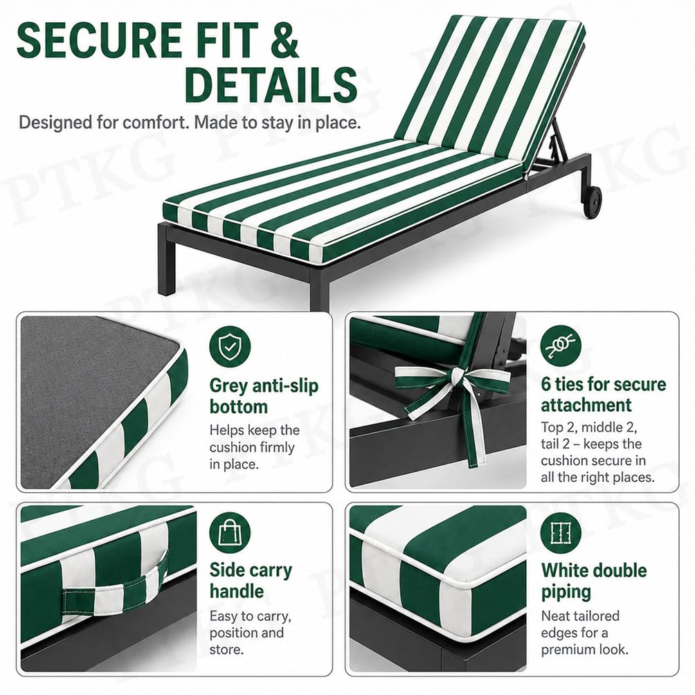 Matelas Chaise Longue Bordure PassepoiléE Matelas Transat Bain de Soleil