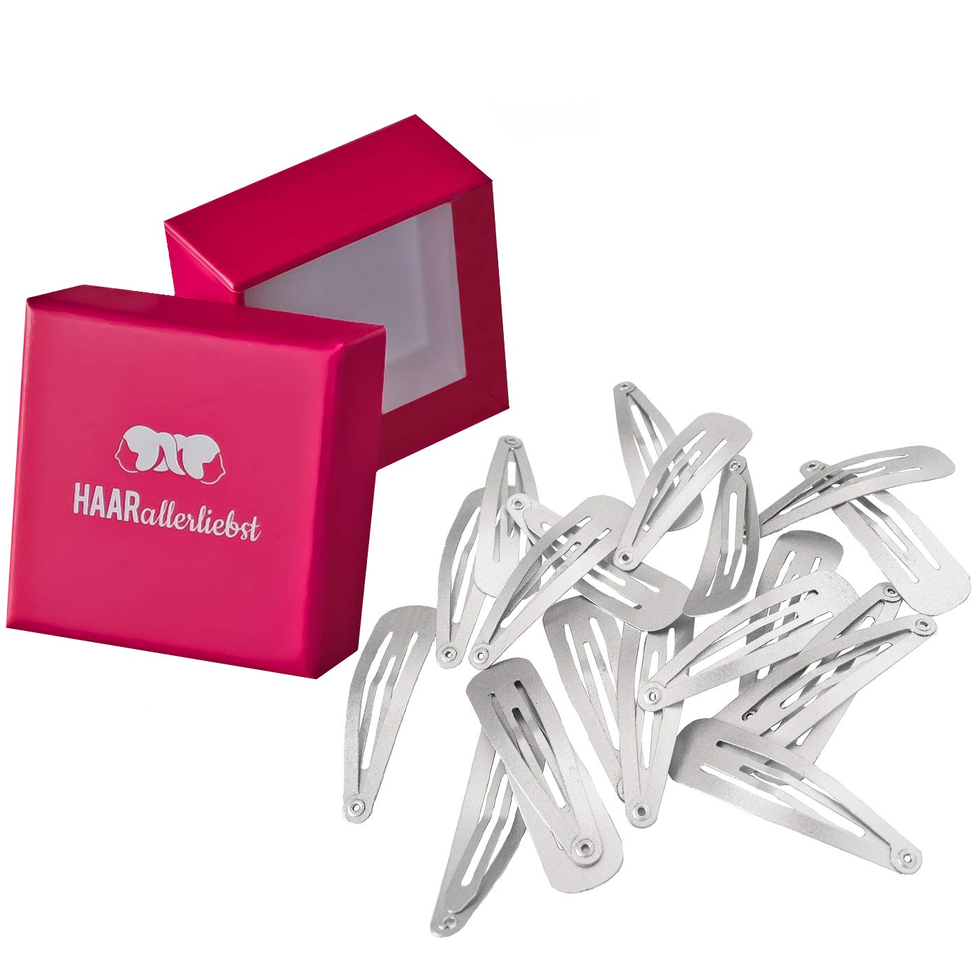 HAARallerliebst Hair Clips (Pack of 20, Grey,Pink,Silver,White, 20 count (Pack of 1)
