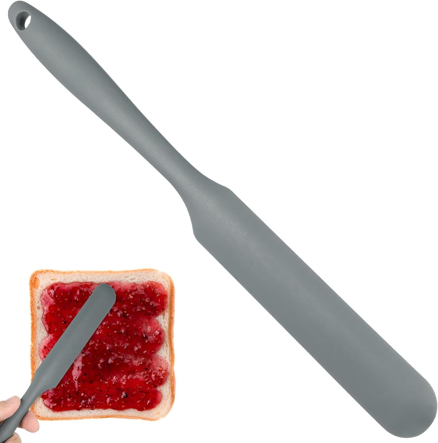 Promosyonca Silikon Tereyağı ve Krema Spatulası, Kek Spatulası, 5 Farklı Renk Seçeneği (Antrasit Gri)