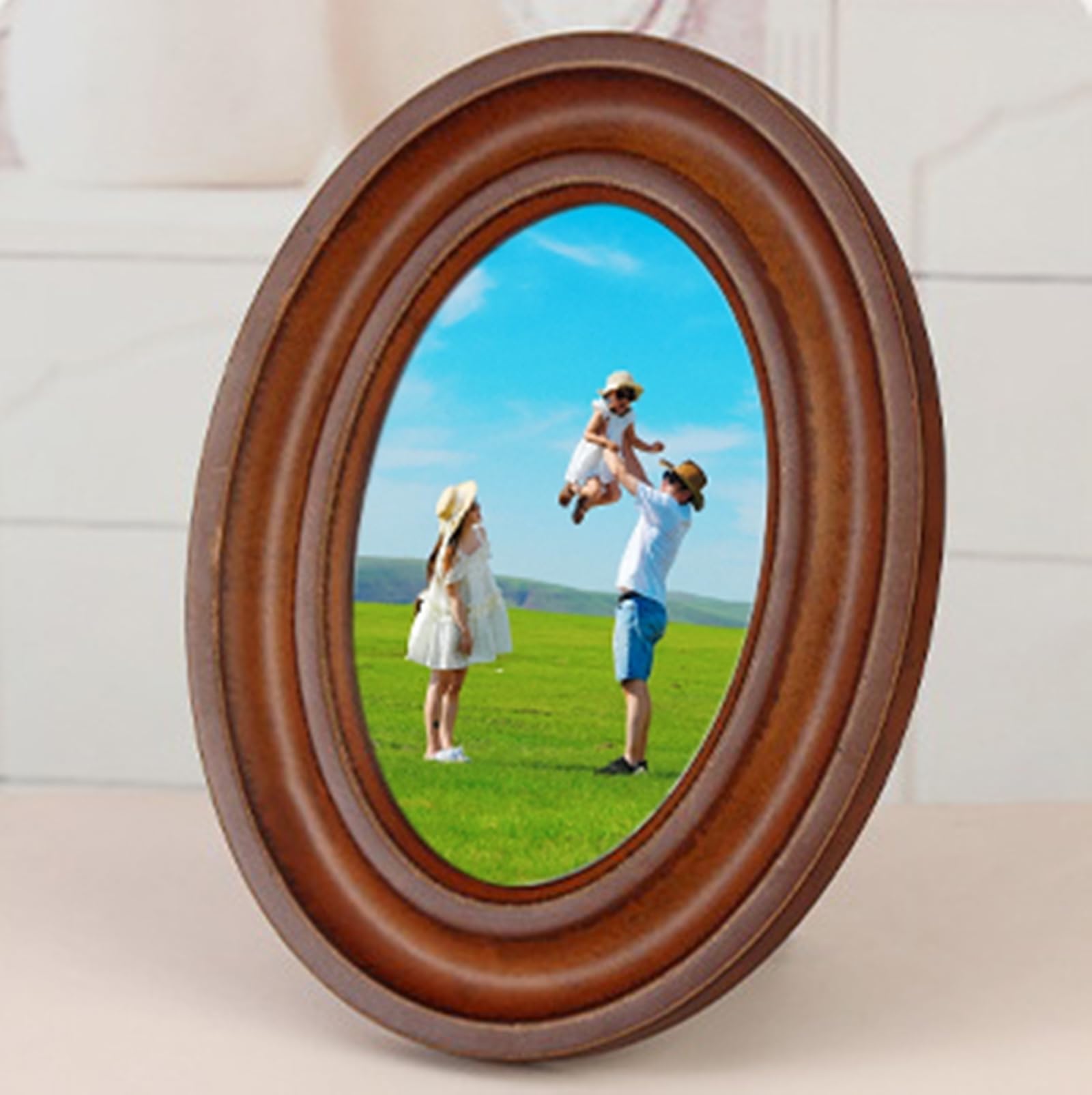 Amazon.com - Stfery Wood Frame 5x7 Vintage Oval Brown Picture