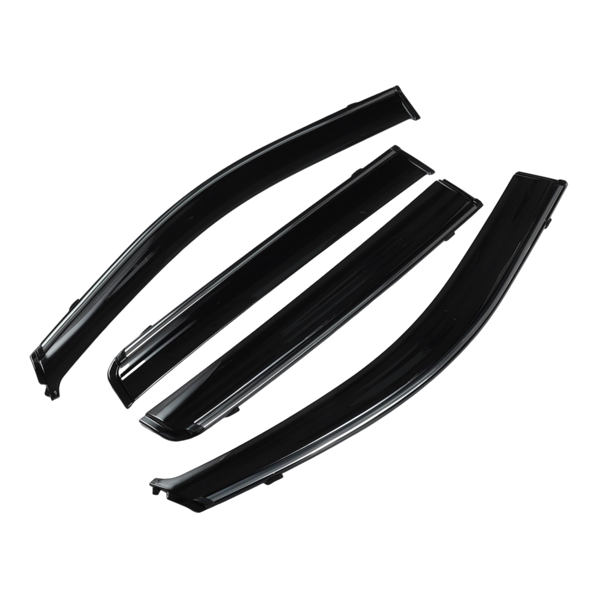 Window Deflectors for Jeep Compass 2007-2016 Vent Visors Black Rain Guards Reinforced Acrylic 4 Pcs