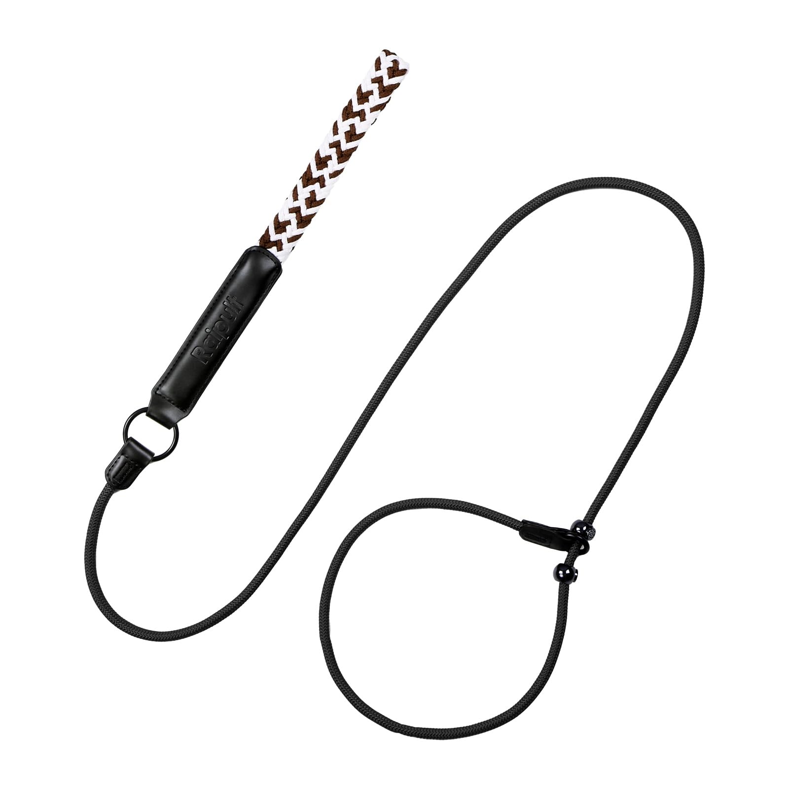 Raipult Slip Lead Dog Leash, 6FT Heavy Duty Slip Leads for Puppies, Strong & Lightweight Nylon Rope Traning Loop Leash with Padded Leather Handle for