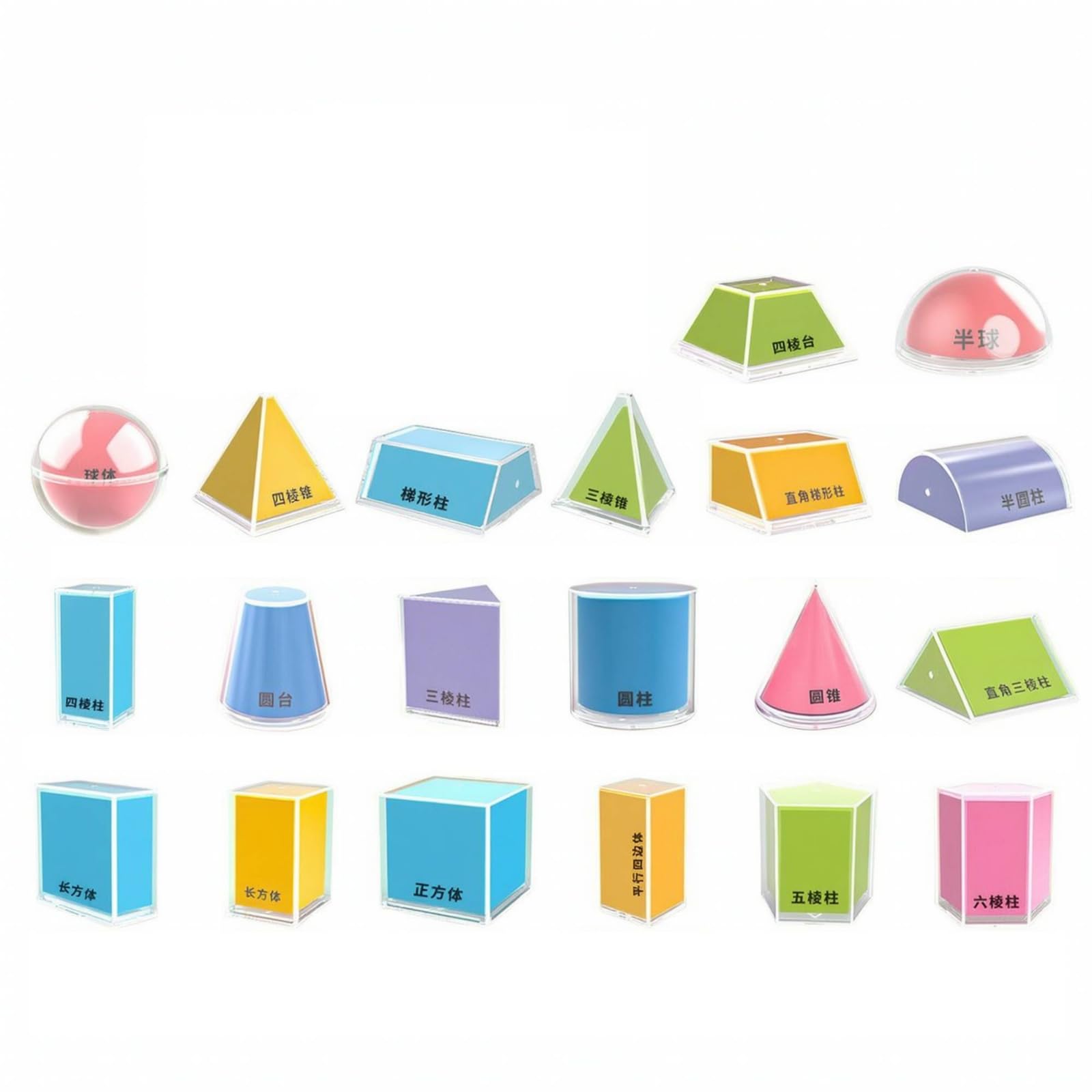 Almencla Kit Modèles Géométrie Éducatif En Plastique t Ensemble Géométriques Réutilisable pr Étu à la