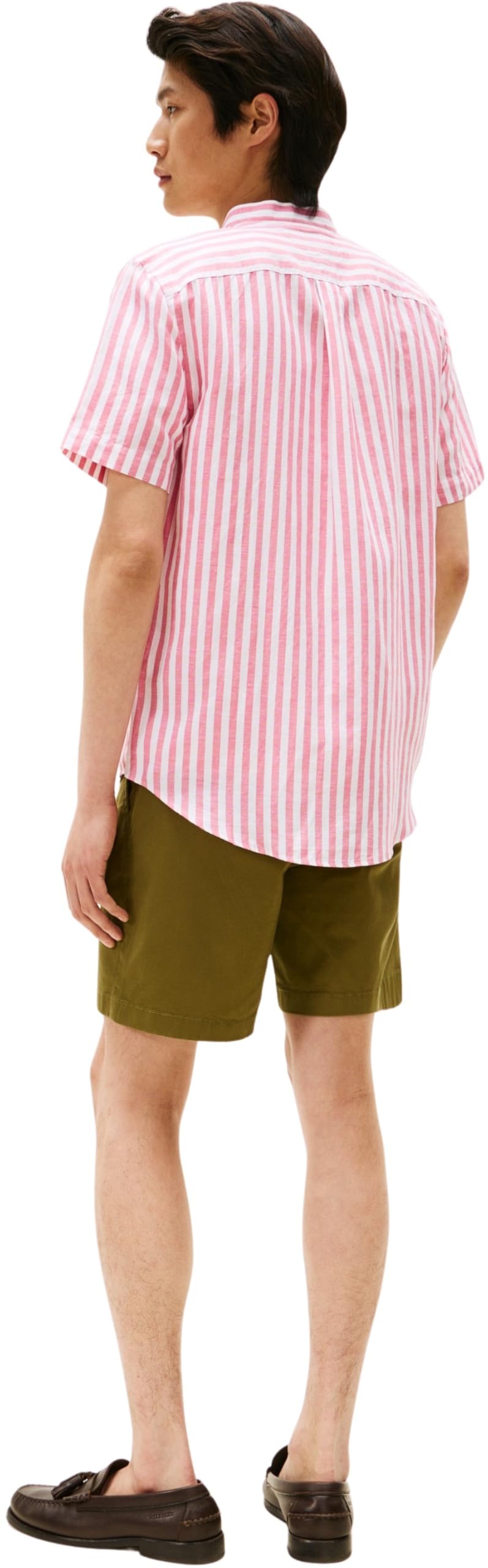 Tommy Hilfiger Camisa Hombre Linen Blend Mao con Cuello Mao