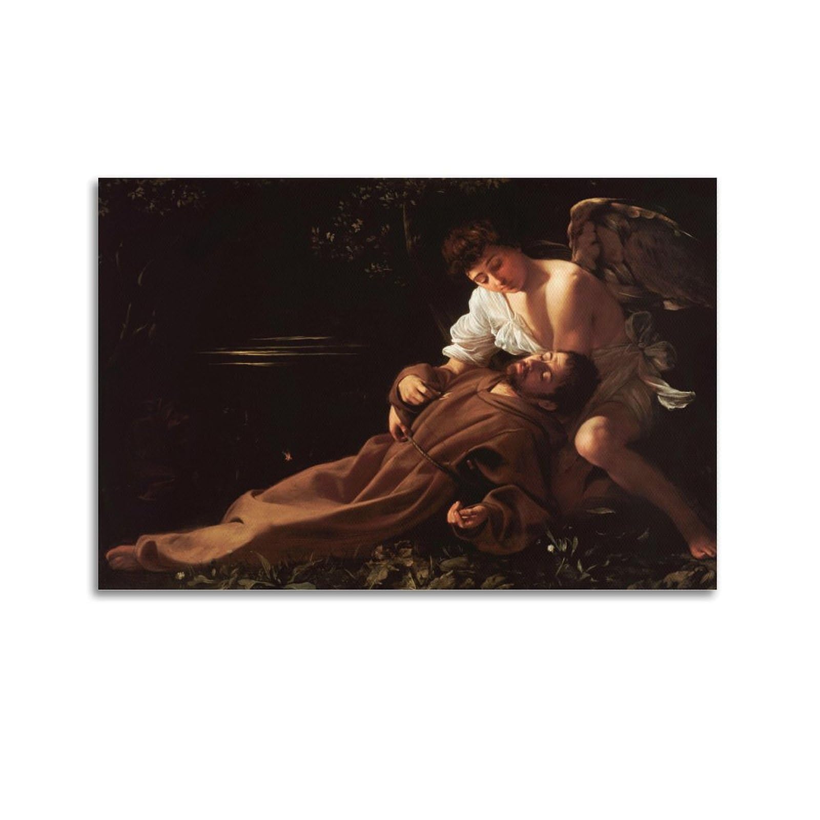 Kangzeng Unframe-Style Caravaggio Painter Works (Saint Francis Of Assisi In Ecstasy) Art Posters Canvas Wall Art Picture Prints Hanging Photo Idea Decor 24X36inch(60X90cm)