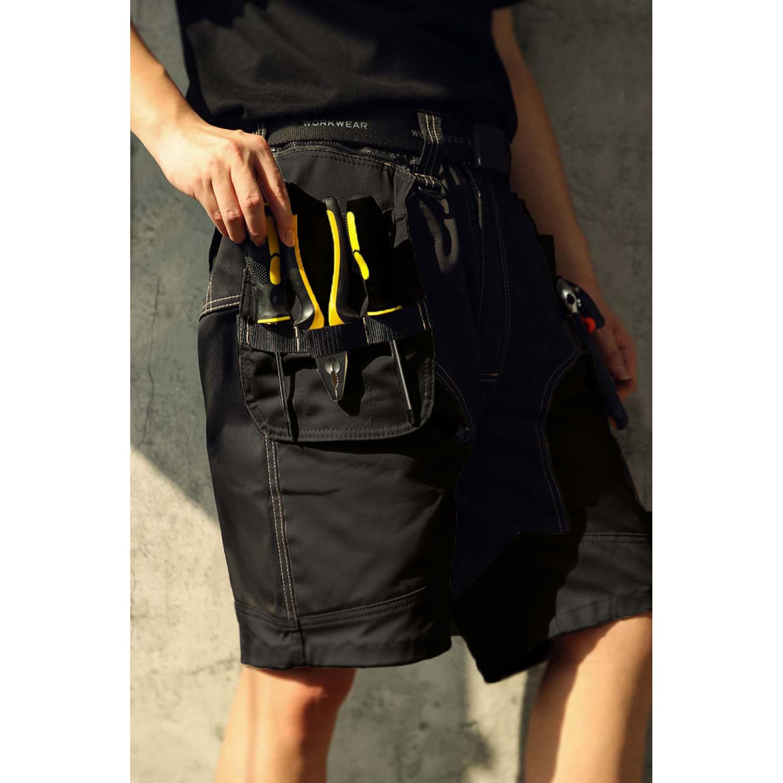 WORK IDEA Builder - Short de Travail pour Hommes Résistant, Été et Usage Intensif - Poches Multiples avec Cargo Amovibles