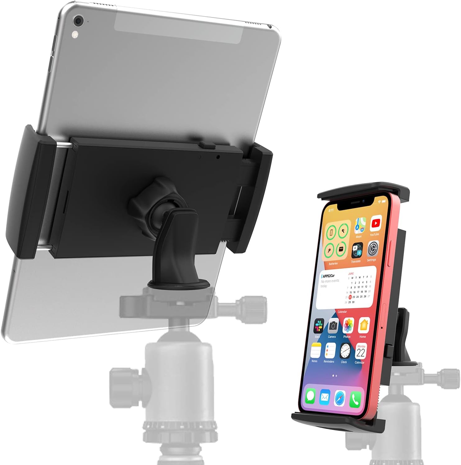 Adjustable Tablet Tripod Mount Phone Holder [2 in 1] 360 Degrees Rotation Compatible