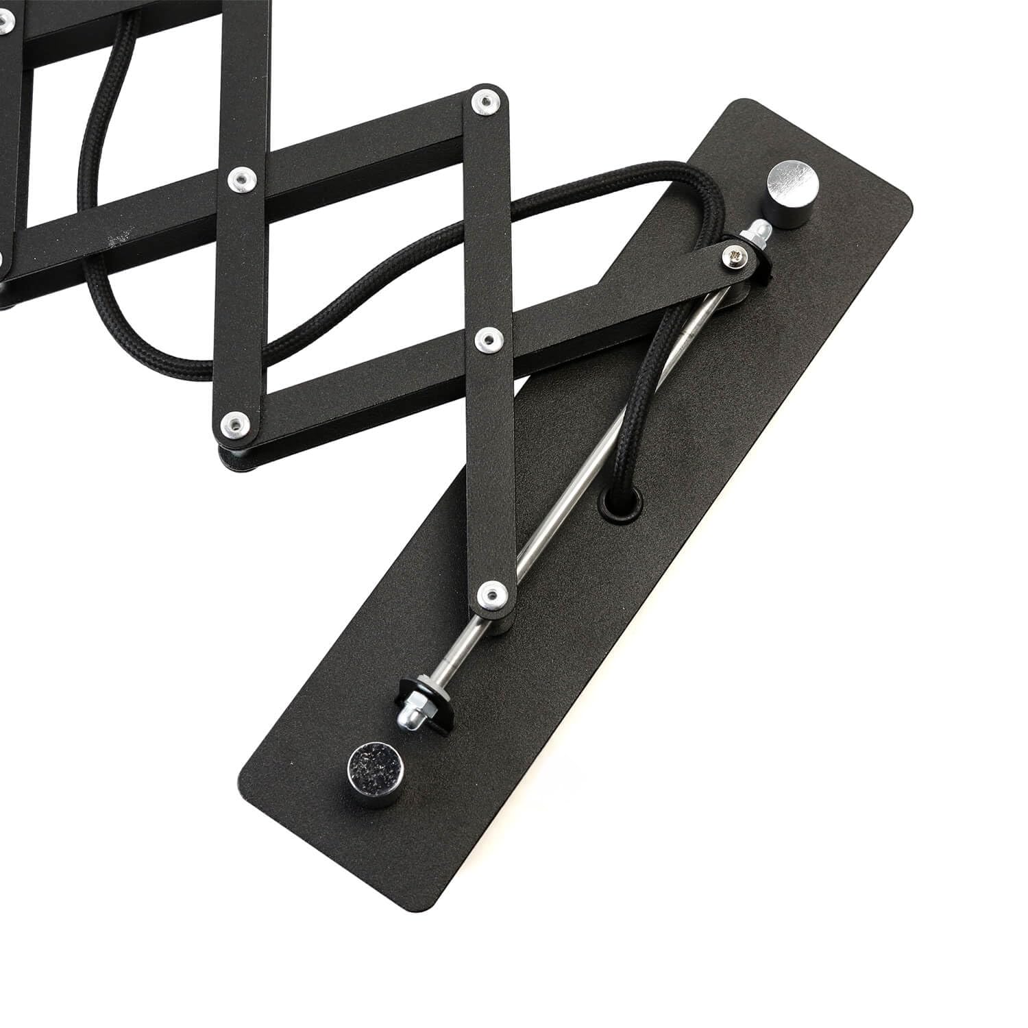Licht-Erlebnisse Wandlampe Schwarz Metall verstellbar – Drehbare E27 Wandleuchte ausziehbar – Lampe Wandmontage Innen – B:16 cm – Wandleuchte Flur Küche Schlafzimmer