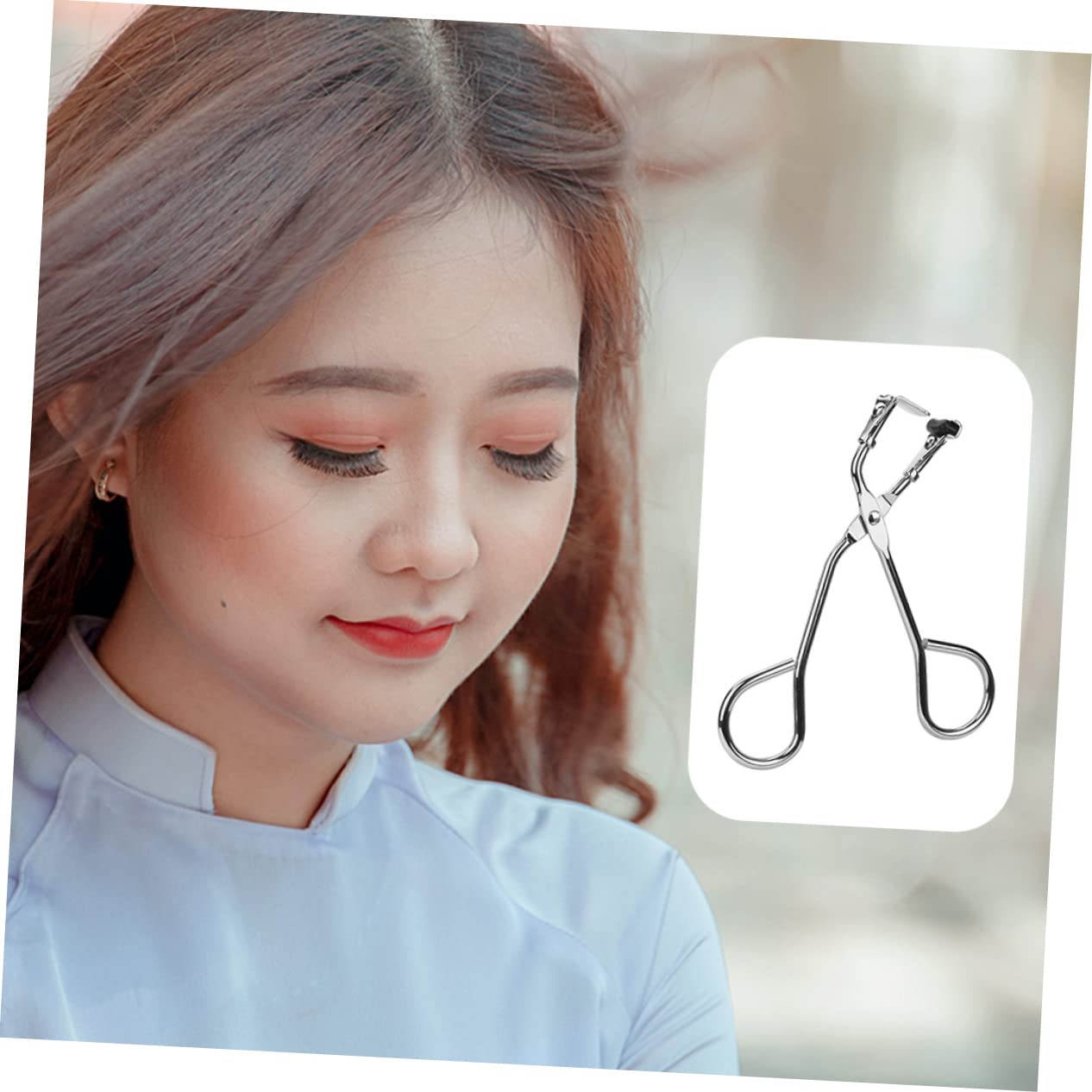 Wimpernzange Geeignet für Verschiedene Augenformen Gebogene Form aus Edelstahl Silber Leicht und Tragbar für Kleine und Kleiner Wimpern Beim Make Up