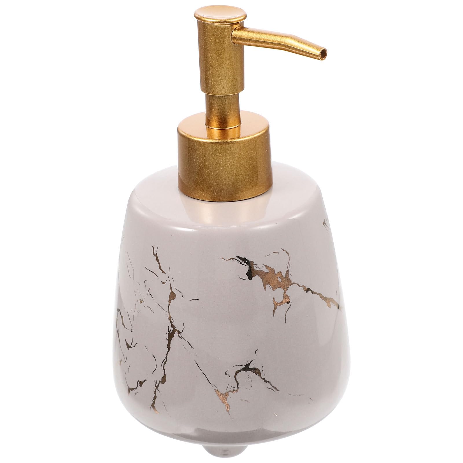 SUPVOX Dispenser di Sapone Pompa Ricaricabile in Ceramica Effetto Marmo Grigio, Flacone Portatile da Viaggio Compatto per Shampoo, Lozione e Bagnoschiuma, Erogatore Liquido per Bagno