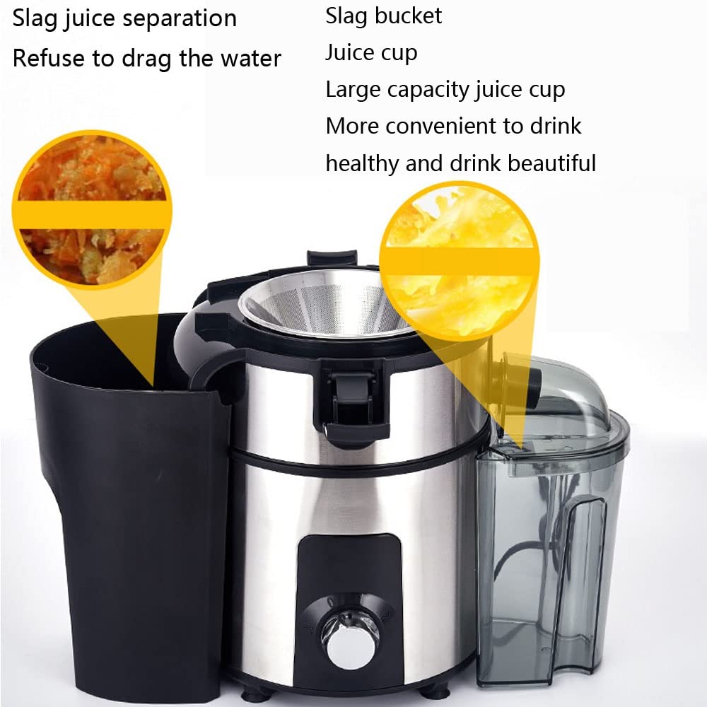 MIIKHI Wide Chute Slow Masticating Juicer Extractor Big Mouth Cold Press Juicer Extract 3 in 1 Juice Fountain Quiet Motor for High Nutrient Fruit & Vegetable Juice