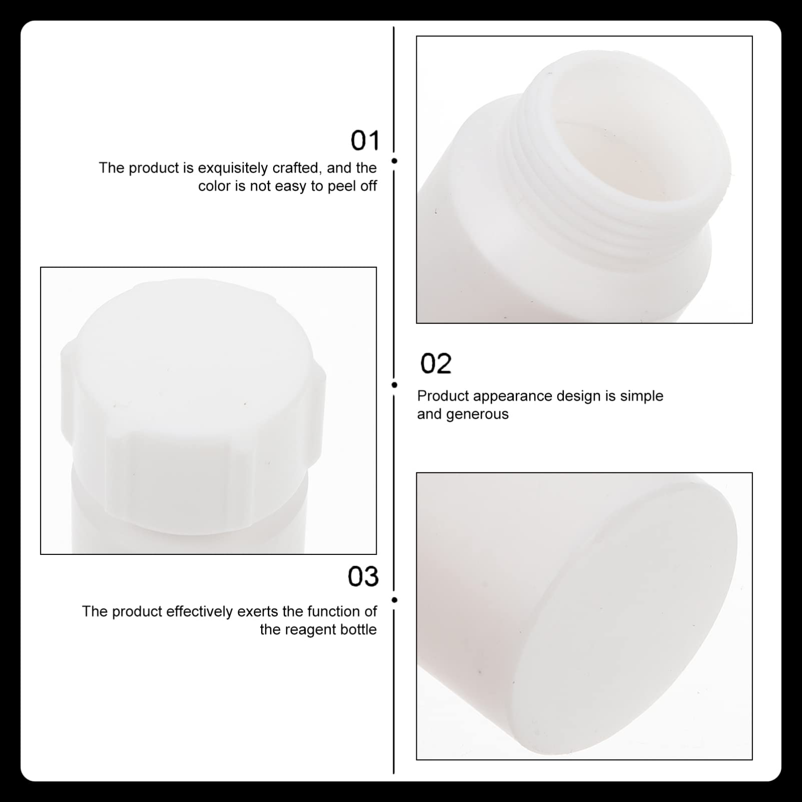 Ciieeo 3 Pezzi Flacone Reagenti Ptfe Leggero e Pratico per Esperimenti Laboratorio Design Semplice e Accessorio Affidabile per Vetreria da Laboratorio
