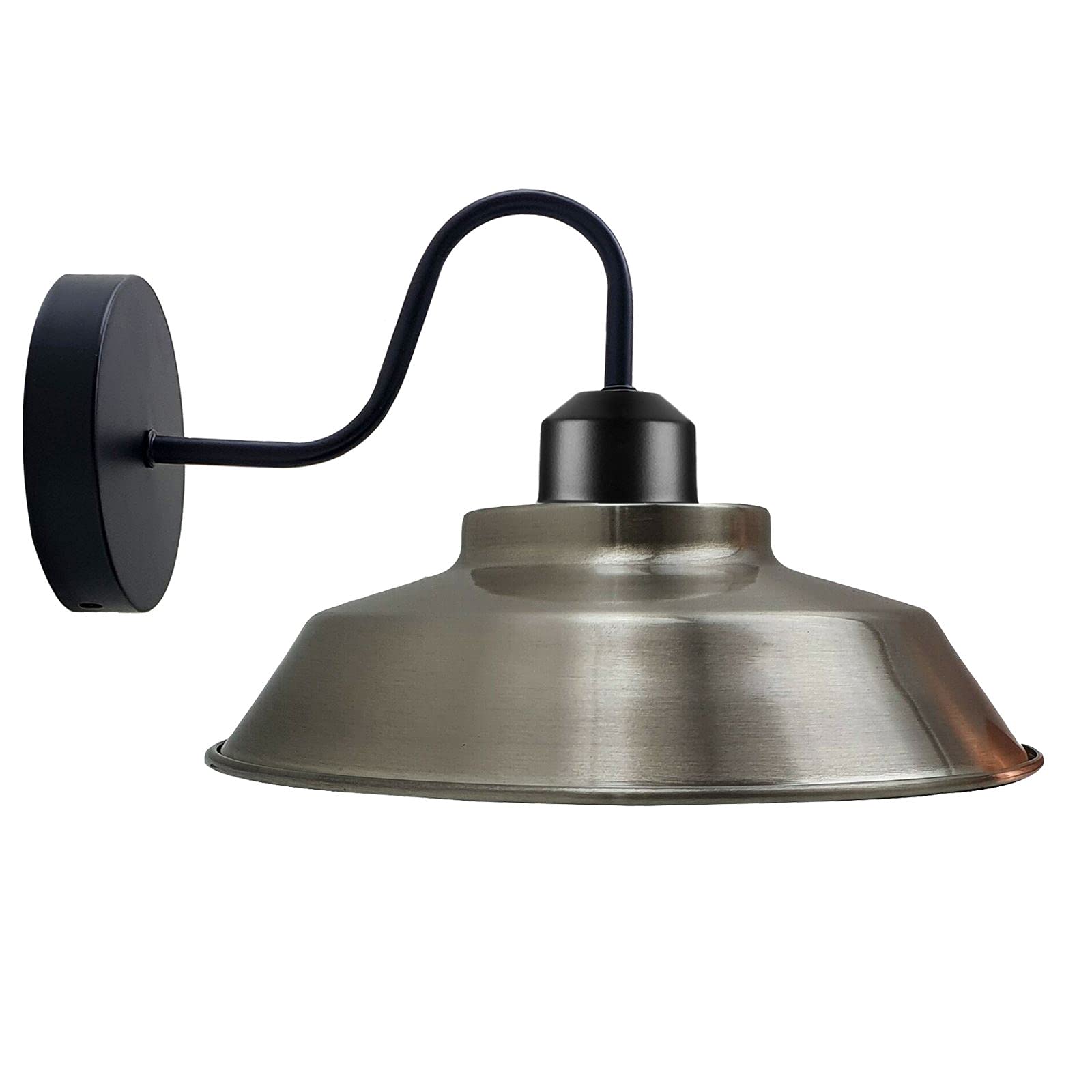 DC VOLTAGE Rustic Industrial Copper Wall Sconce - Gooseneck Outdoor Barn Light Fixture, Vintage Metal Wall Mount for Porch, Garage, Farmhouse, and Exterior Lighting