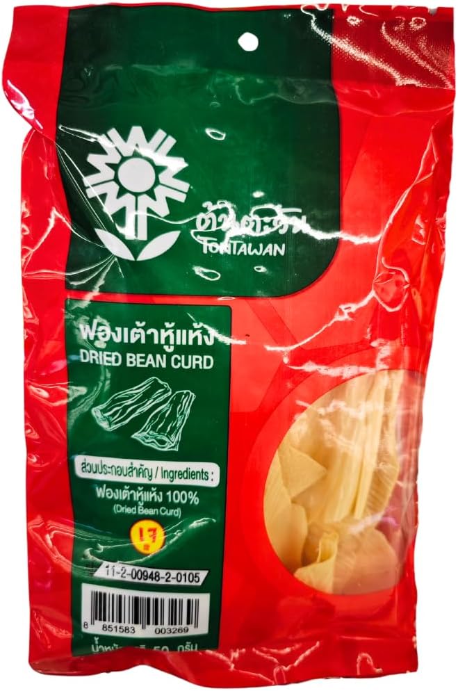 Thai Dried Tofu Skin Sheets, 50g, Bean Curd Sheets for Shabu, Mala, Sukiyaki or Soybean wraps fried