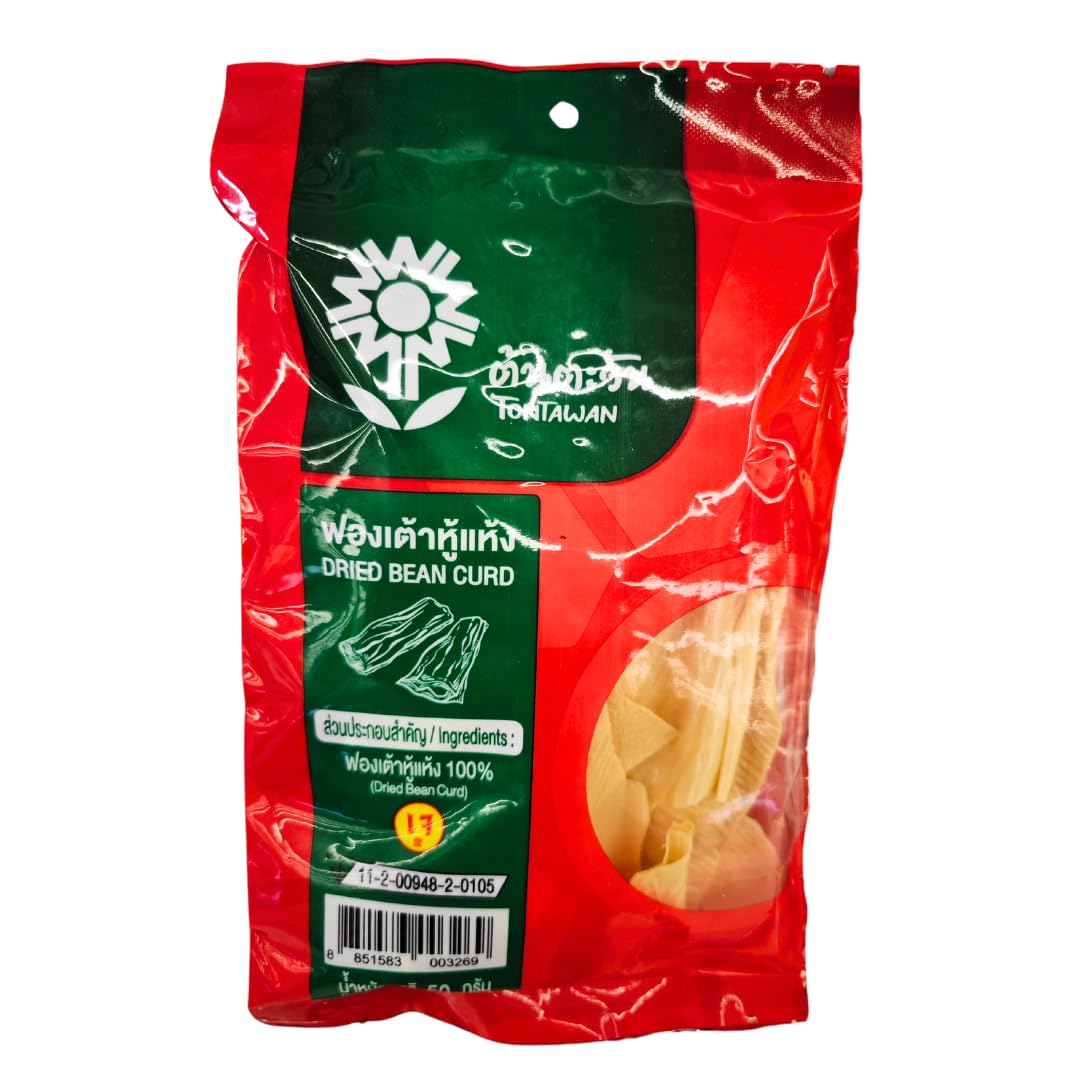 Thai Dried Tofu Skin Sheets, 50g, Bean Curd Sheets for Shabu, Mala, Sukiyaki or Soybean wraps fried