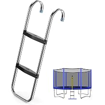 ORCC Trampoline Ladder, 2/3-Step Trampoline Steps with Horizontal Wide Steps, Skid-Proof Steps Universal Hook, 300Lbs Capacity Trampolines Stairs Accessories for Kids/Children
