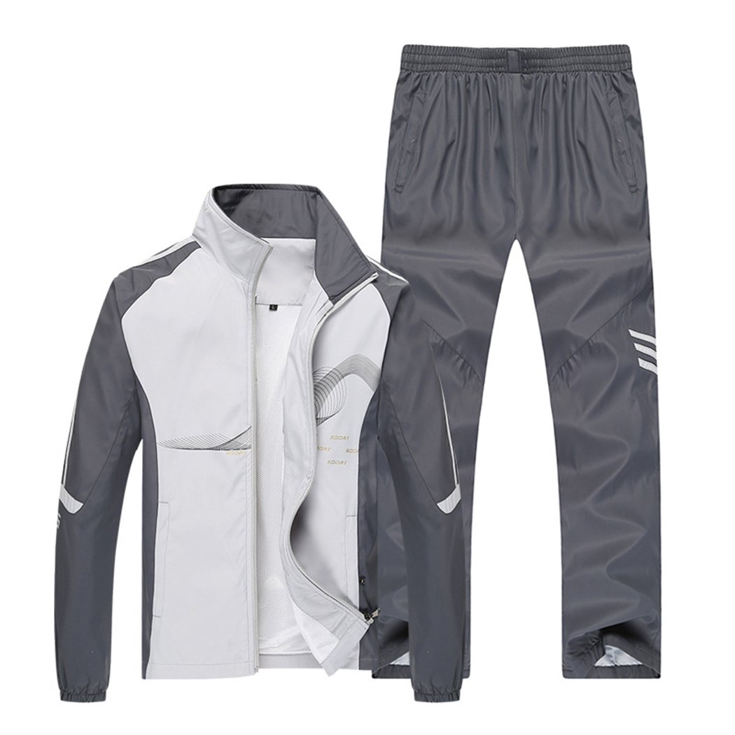 Men's Athletic Full Zip Jogging Sweat Suit Set 2 Piece Casual Running Track Suits Outfit for Men