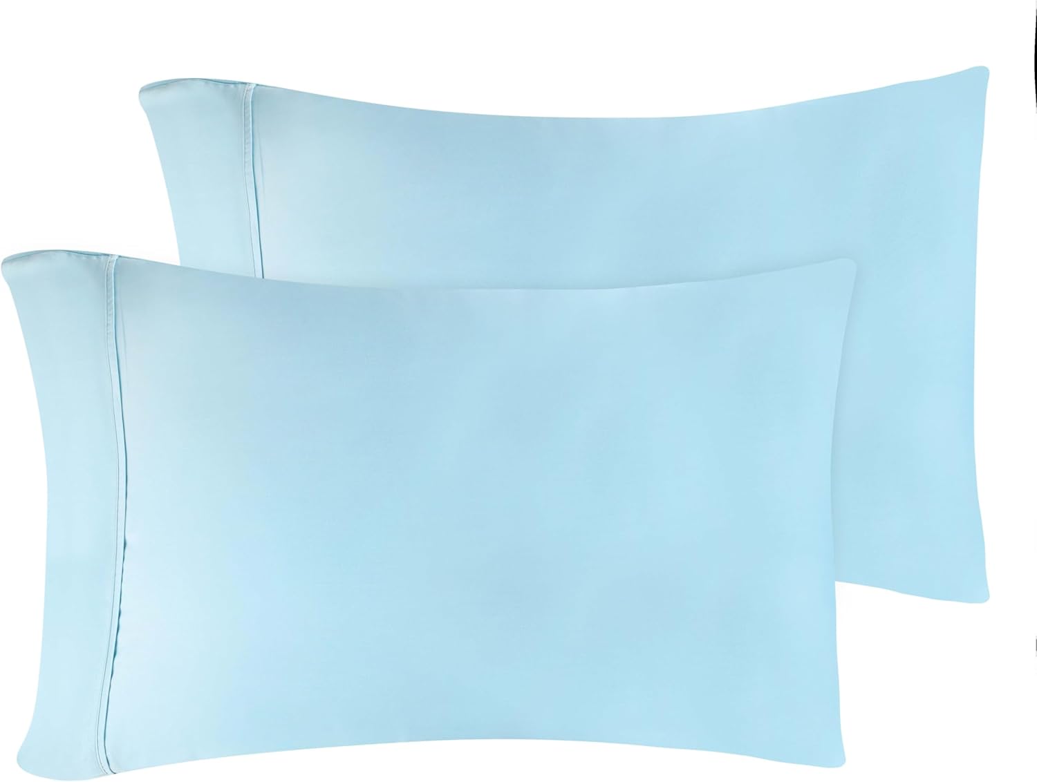 Superior Modal from Beechwood 400 Thread Pillowcase Set, Soft Cool Bedding Essentials, Sateen Weave, Pillow Covers, Home, Hotel, Spa, Solid Modern Bedroom Pillowcases, Set of 2, Standard, Light Blue