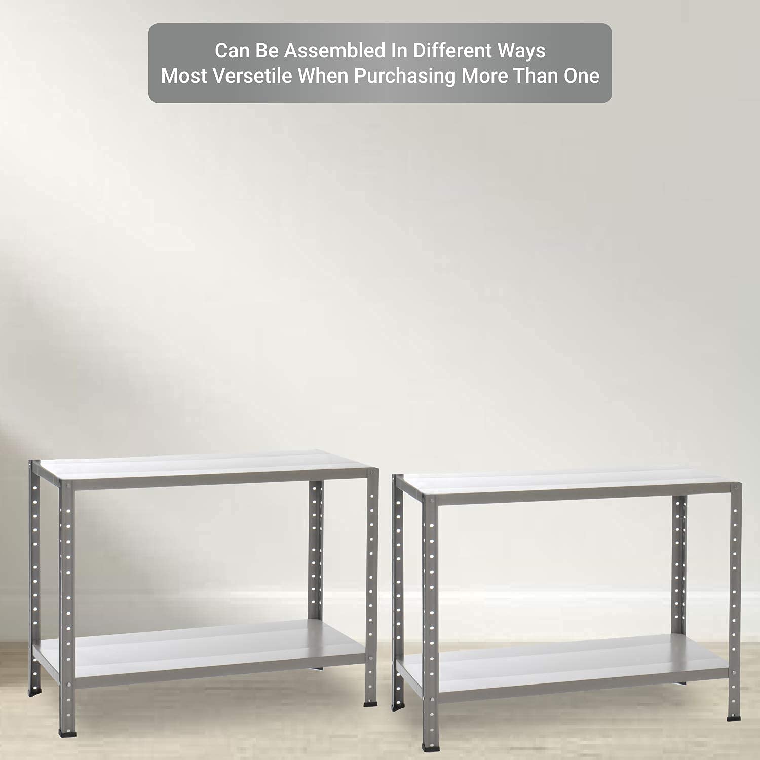 GRIMA Offerta Speciale Confezione Doppia, Confezione Super Conveniente con 2 (due) ripiani completi - dim 75X30x136cm, 4 ripiani regolabili (40 kg per ripiano, totale 160 kg) Ripiano in Metallo