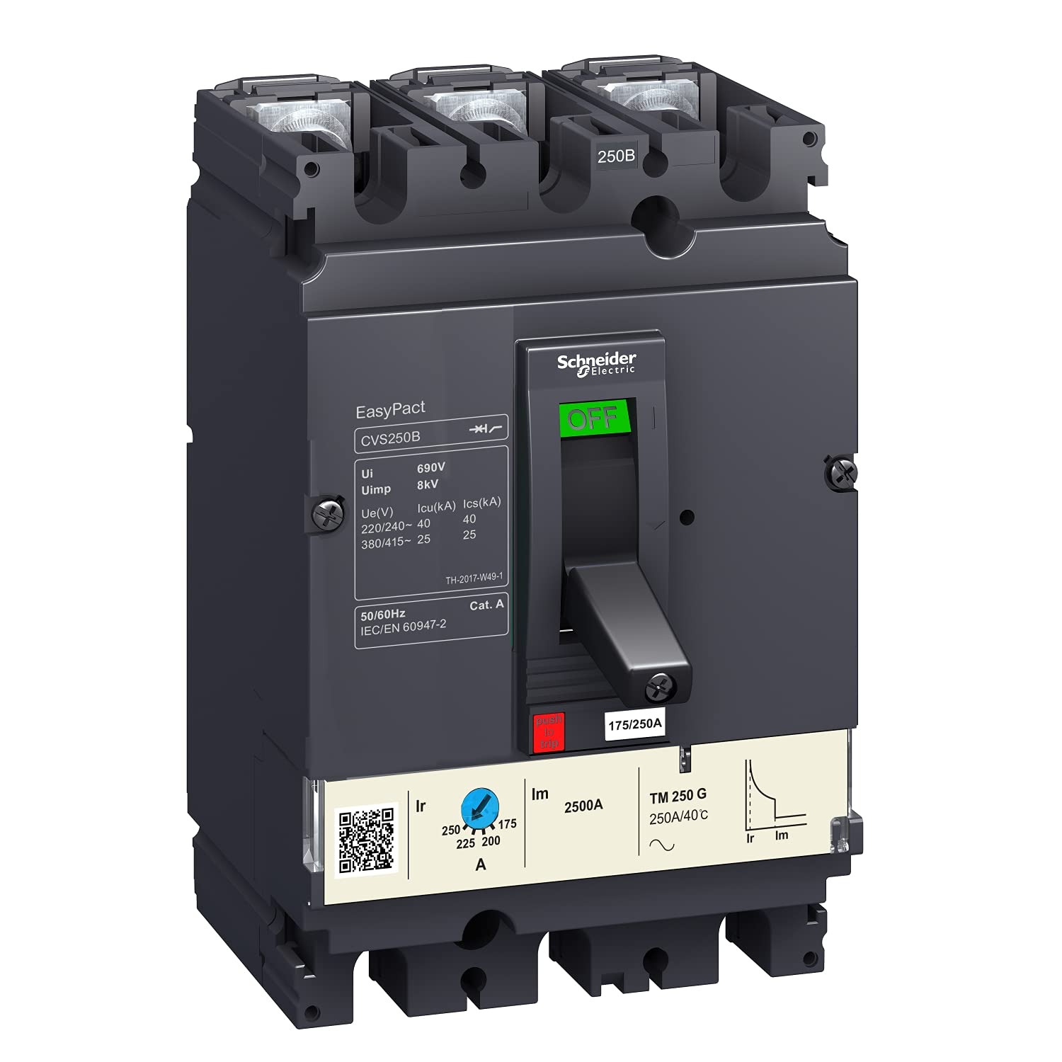 Schneider Electric lv516332 EASYPACT CVS, Automatic Switch cvs160 °F tm125d, 3P/3R