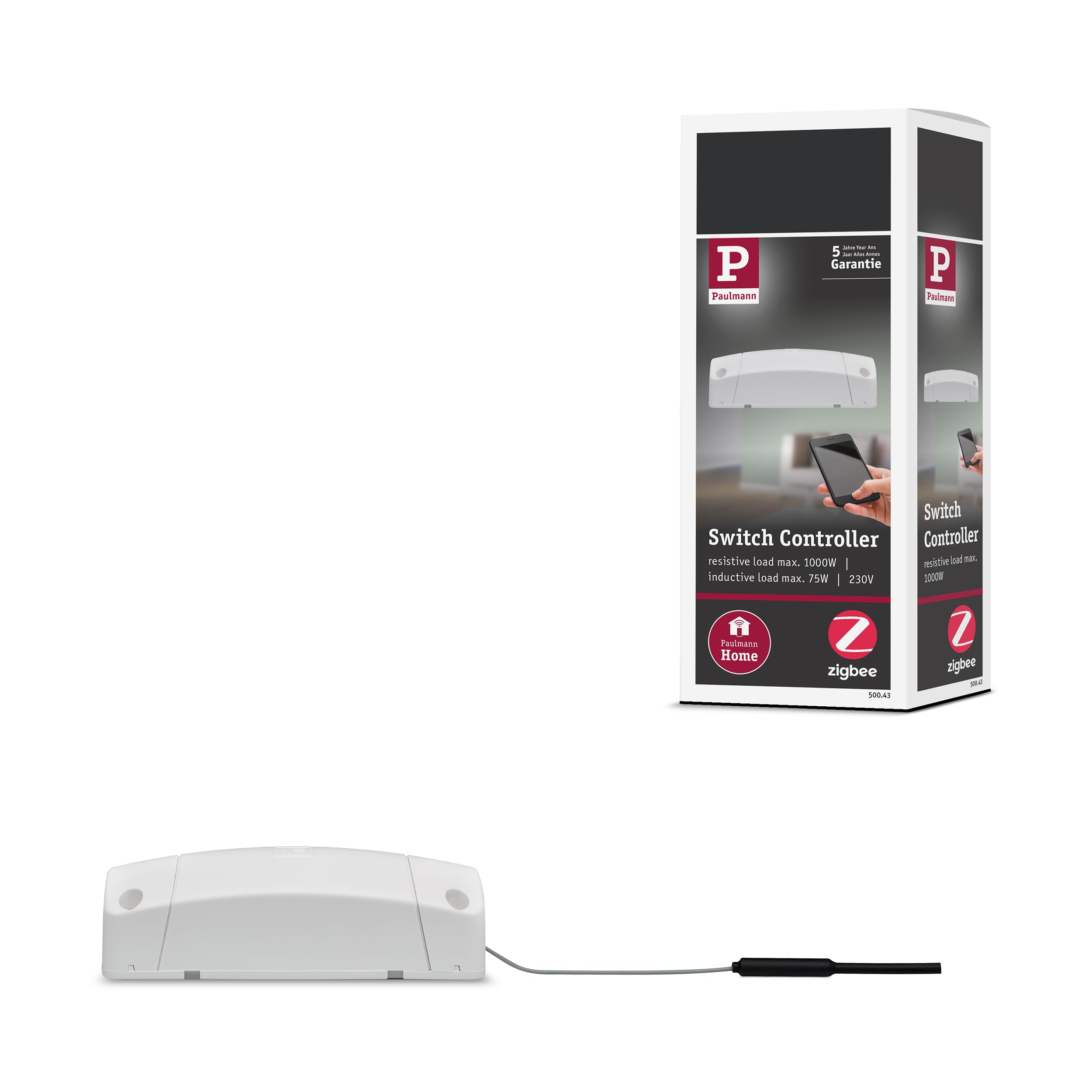 Paulmann 50043 SmartHome ZB Cephei Switch Controller max. 1000W 230V AC White/Grey Plastic