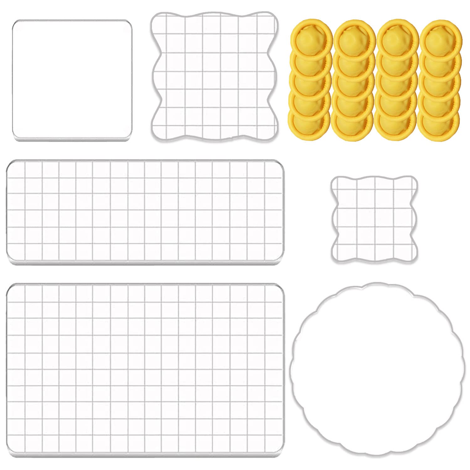 Buy 6 pcs Large Stamp Block with 20 Finger Cots, VEINARDYL Acrylic