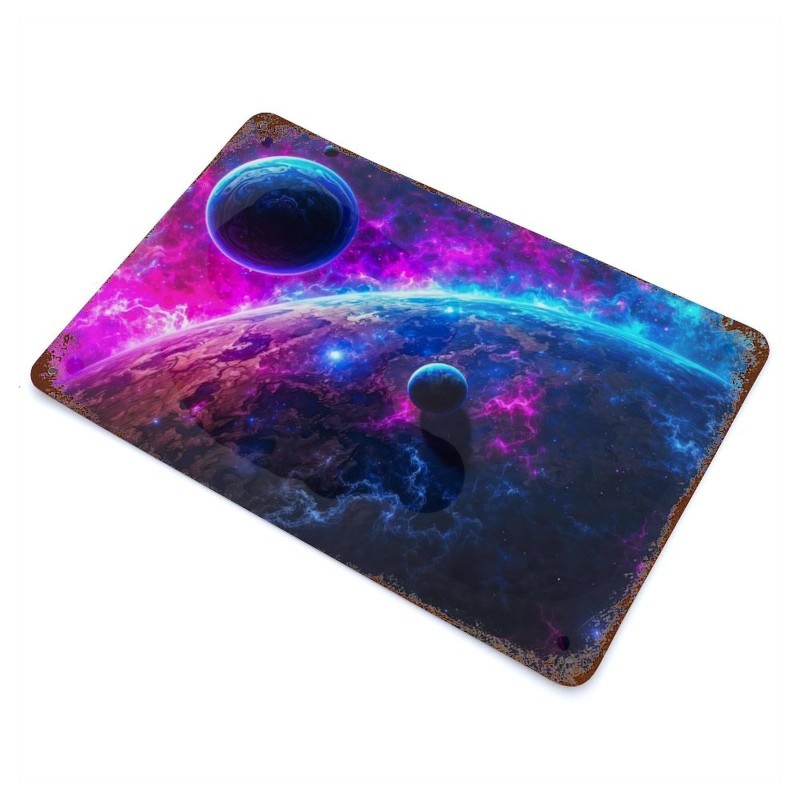 Garage Style Cosmic Serenade Rustic Tin Plaque 11.8"x7.9", Vintage Wall Decor for Bar And Workshop