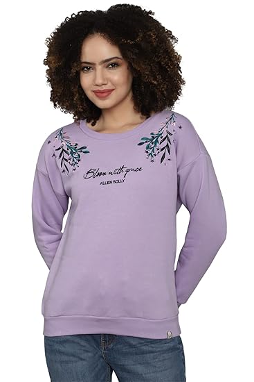 Women Cotton Round Neck Sweatshirt